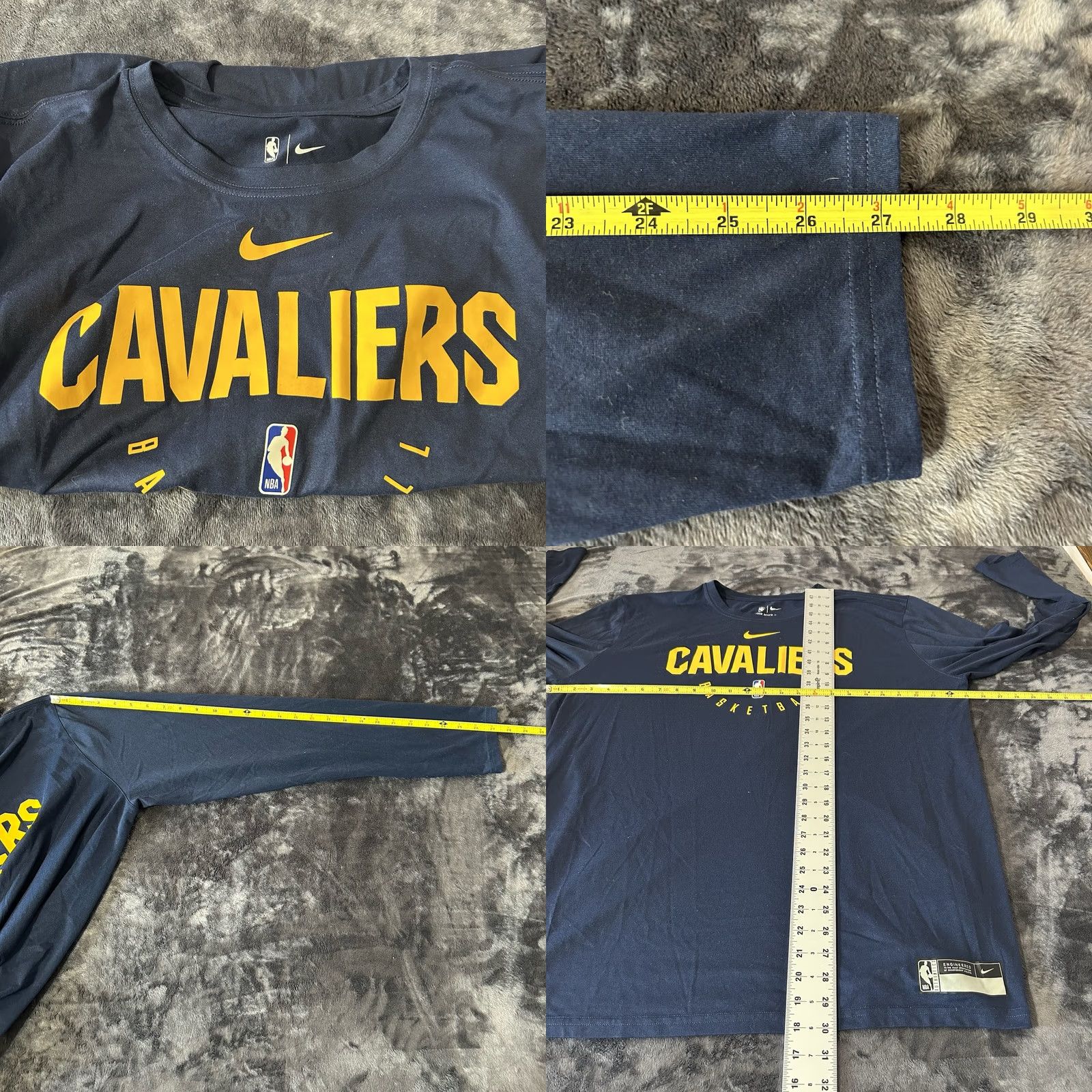 Nike VINTAGE Cleveland Cavaliers Cavs Nike Dri-Fit Long Sleeve Shirt Men 2XL Tall Navy blue Nike Dri-Fit Logo Sports NBA Basketball Mens Size US XXL / EU 58 / 5 - 8 Thumbnail