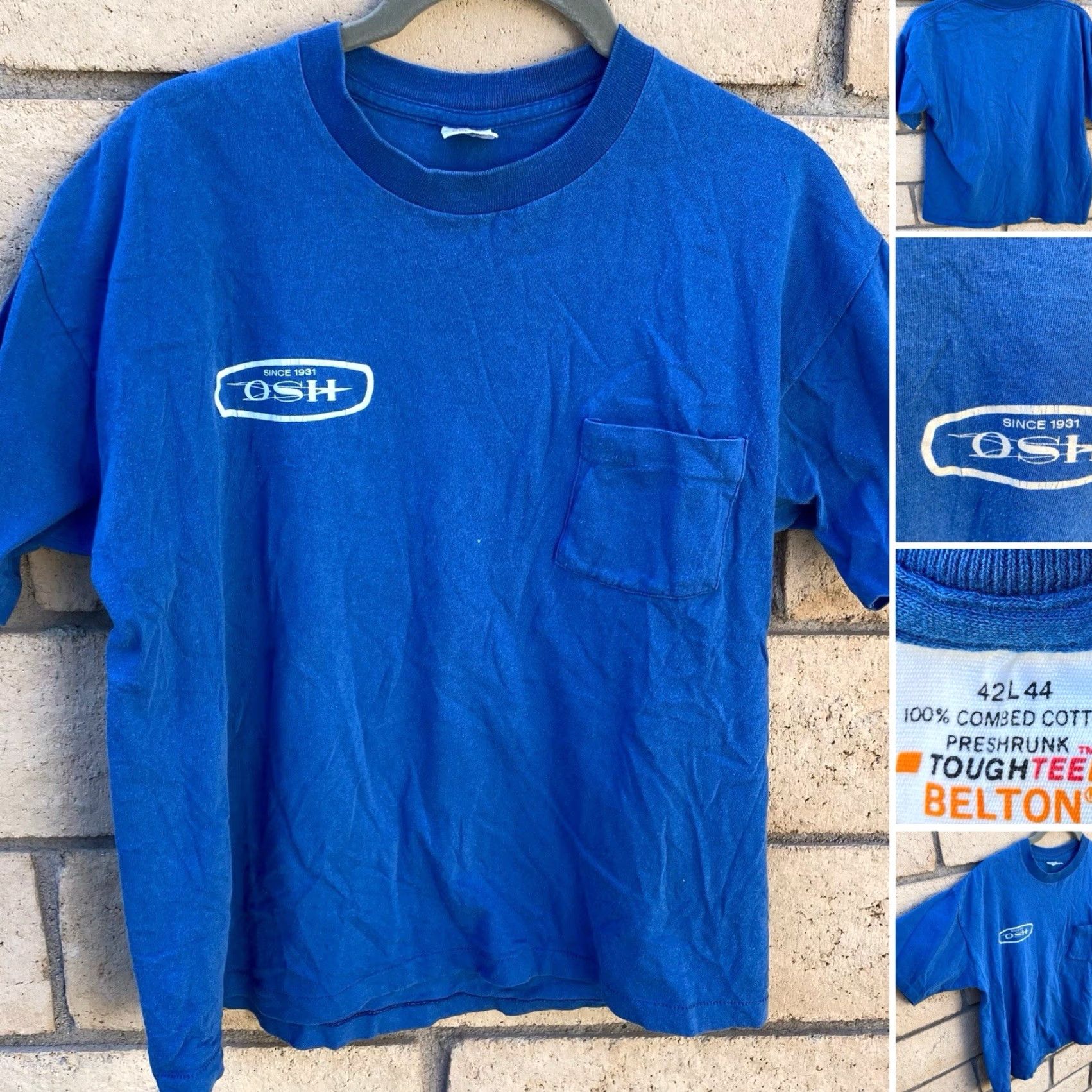 Vintage VINTAGE OSH Pocket Tee T-Shirt Blue L Men Small Stitch Since 1931 OSH Single Stitch Pocket Tee T-Shirt Orchard Suppy Hardware L Size US L / EU 52-54 / 3 - 5 Thumbnail