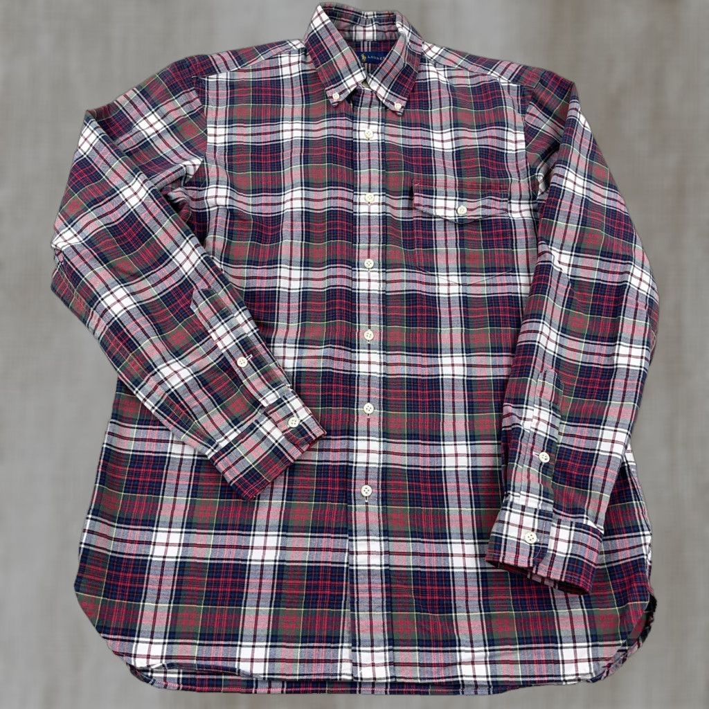 Ralph Lauren Ralph Lauren Shirt Men Medium Red Blue Button Up Oxford Cloth Tartan Plaid A61 Size US M / EU 48-50 / 2 - 1 Thumbnail