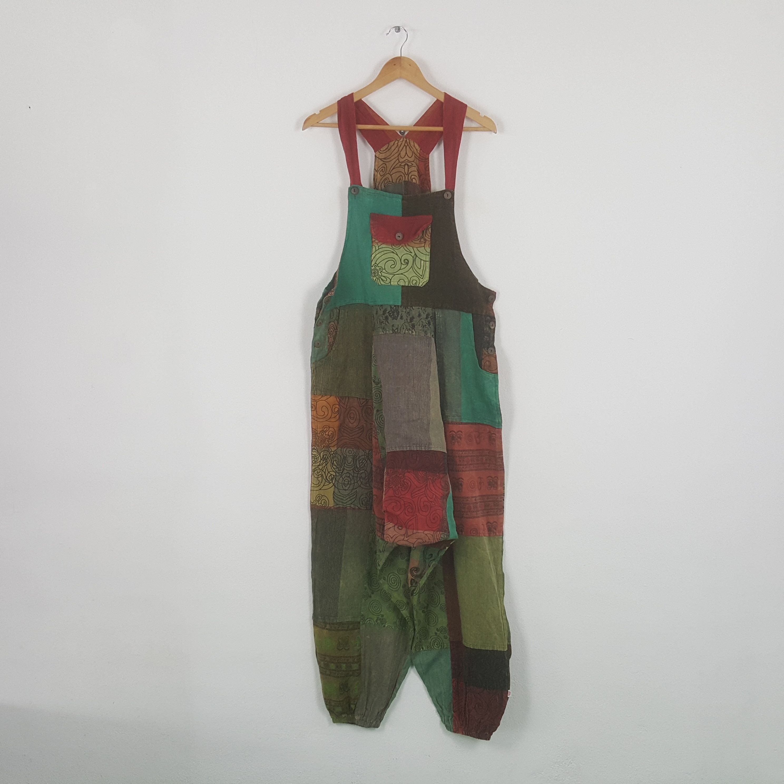 Japanese Brand Vintage Hippie Patches Art Japanese Style Overall Size US 28 / EU 44 - 1 Thumbnail
