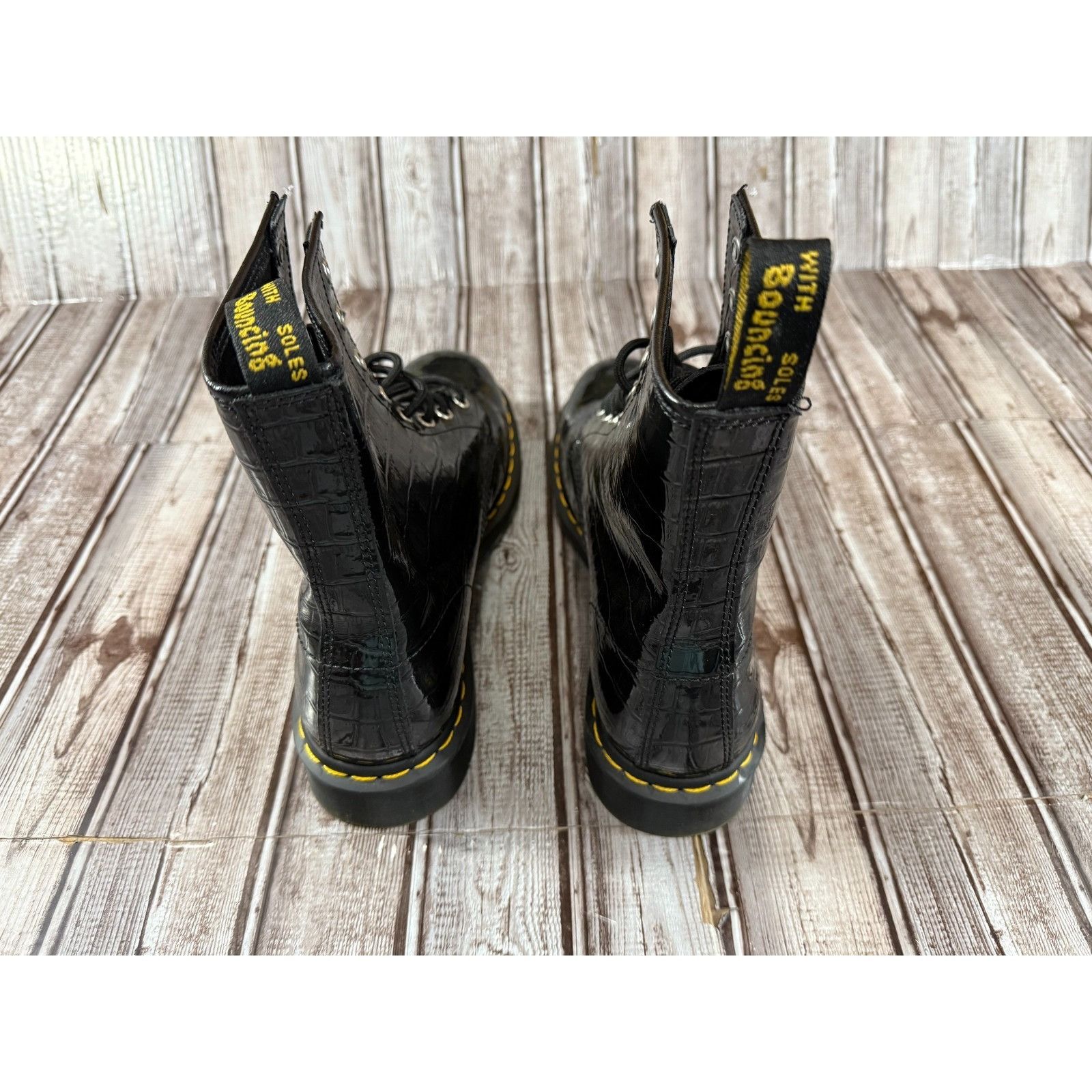 Dr. Martens Dr Martens 1460 Faux-Croc Embossed 8-Eye Boots sz 11 New Size US 11 / IT 41 - 3 Thumbnail