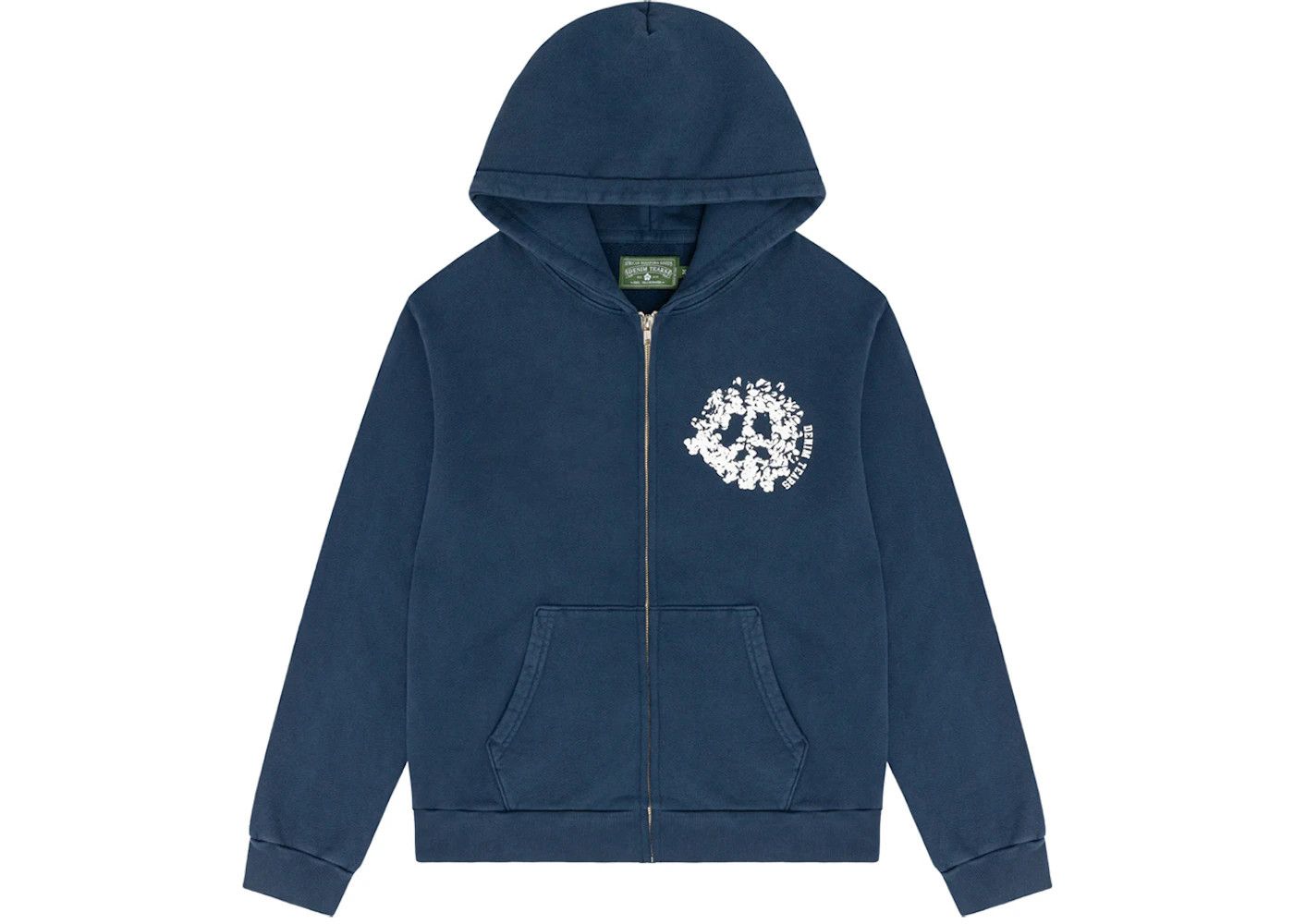 Denim Tears University Zip Up Navy Hoodie