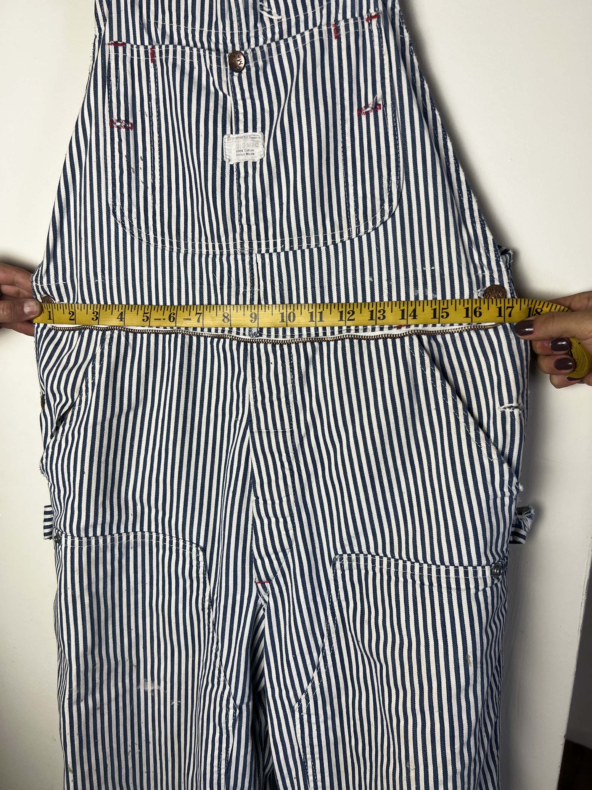 Big Mac Vintage 60s BIG MAC Double Knee Bib Overall Hickory Railroad Size US 36 / EU 52 - 14 Thumbnail