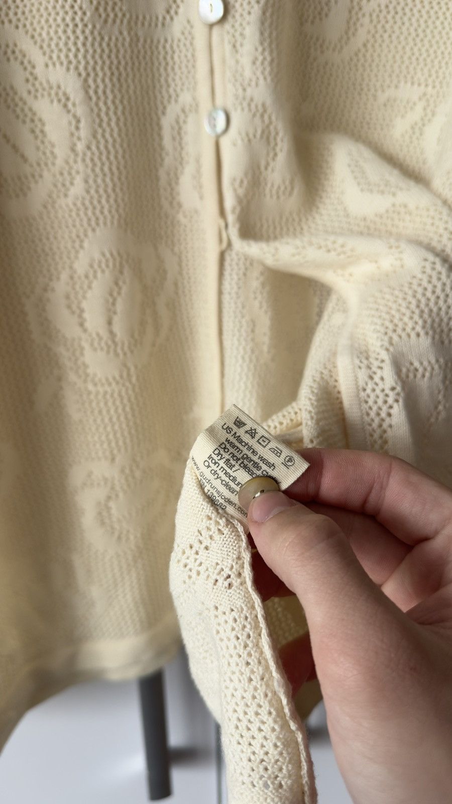 Gudrun Sjoden Gudrun Sjödén Pointelle Floral Knit Cardigan Organic Cotton Size L / US 10 / IT 46 - 10 Thumbnail