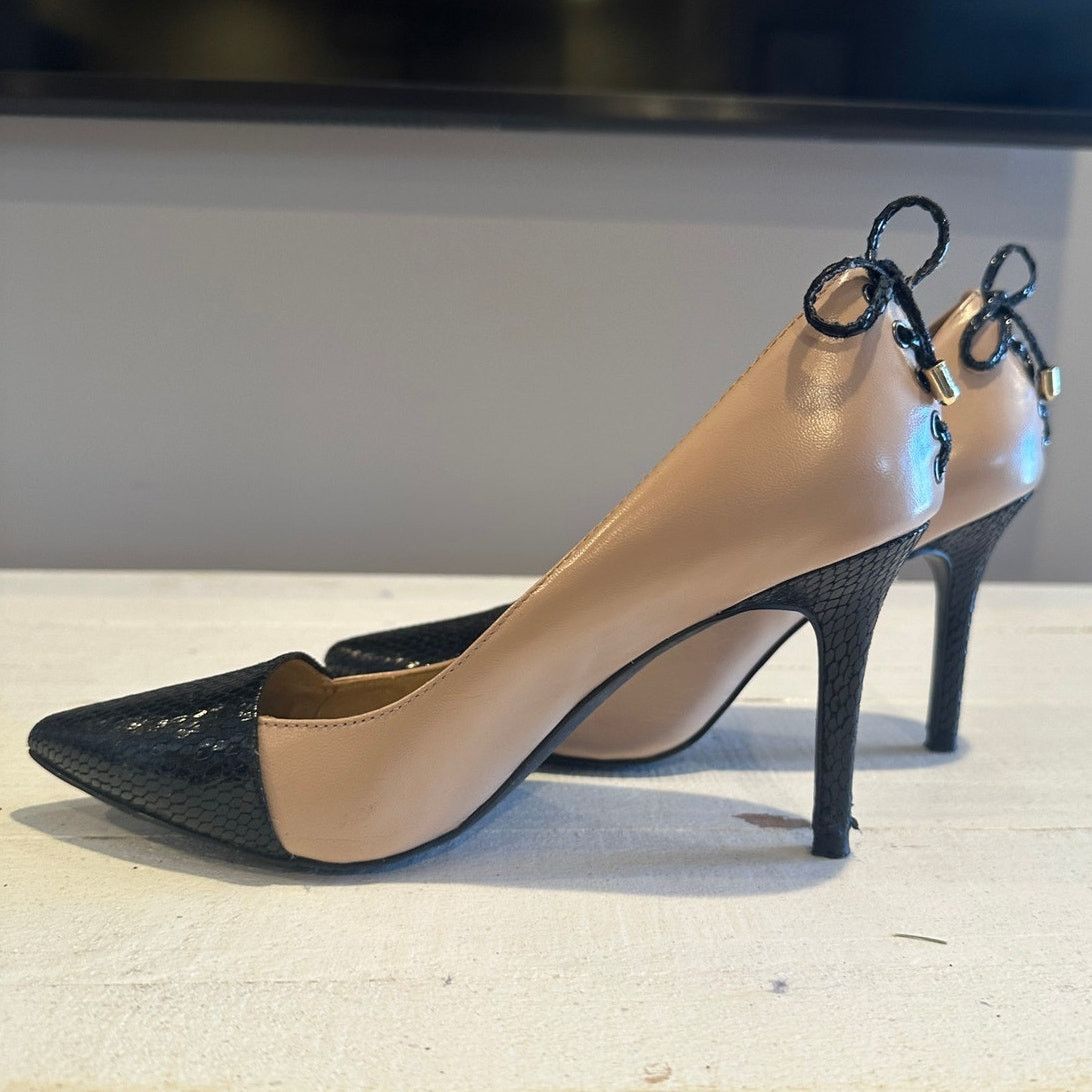 Other Levity Jalone Leather Tan Black Color Block Leather 7 Bow Size US 7 / IT 37 - 4 Thumbnail