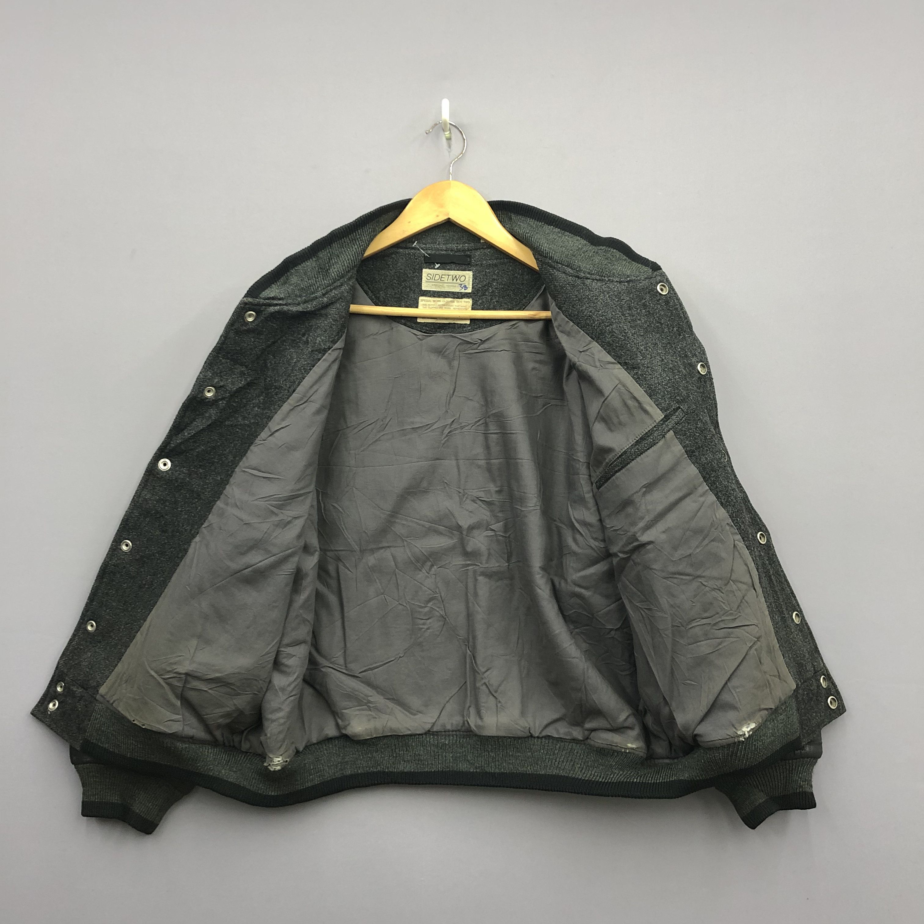 Vintage Vintage 90s Surplus Leather Varsity Wool Jacket | . Size US XL / EU 56 / 4 - 5 Thumbnail