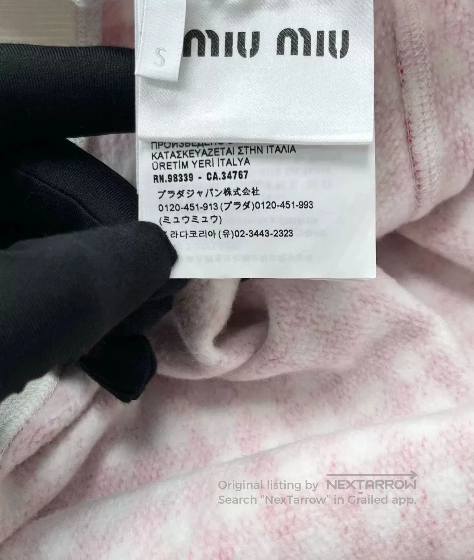 Miu Miu miu miu red check logo cropped sweatshirt. Size S / US 4 / IT 40 - 4 Thumbnail
