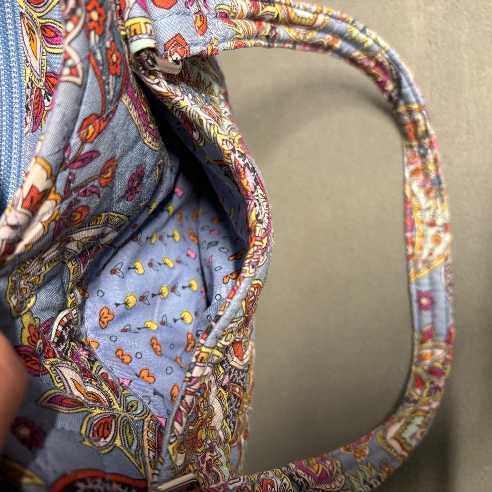 Vera Bradley VERA BRADLEY Glenna Satchel Provence Paisley in Cotton Blue Size ONE SIZE - 11 Thumbnail