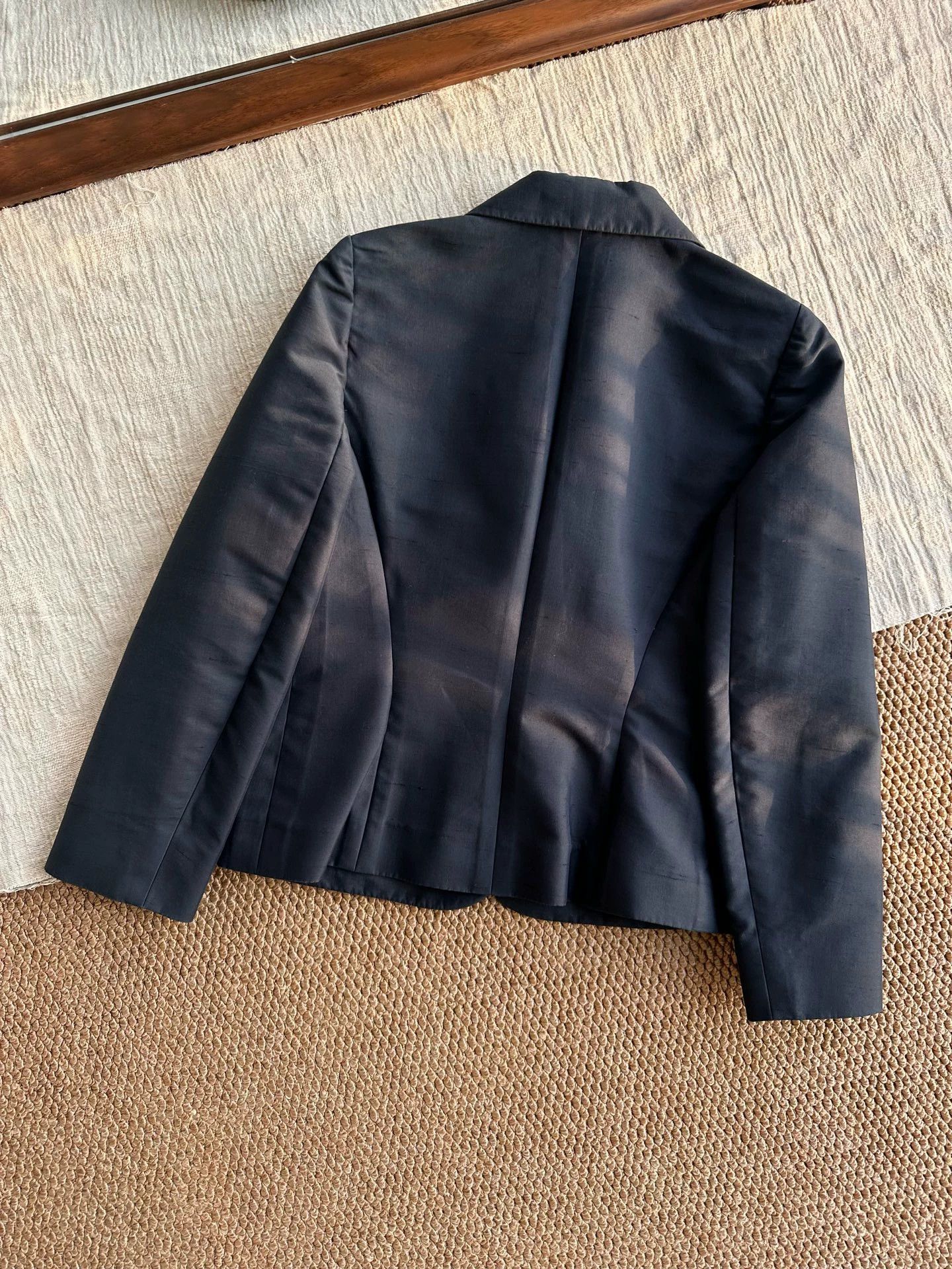 Hermes HERMES vintage waist-cinching distressed blazer women's navy black Size M / US 6-8 / IT 42-44 - 6 Thumbnail