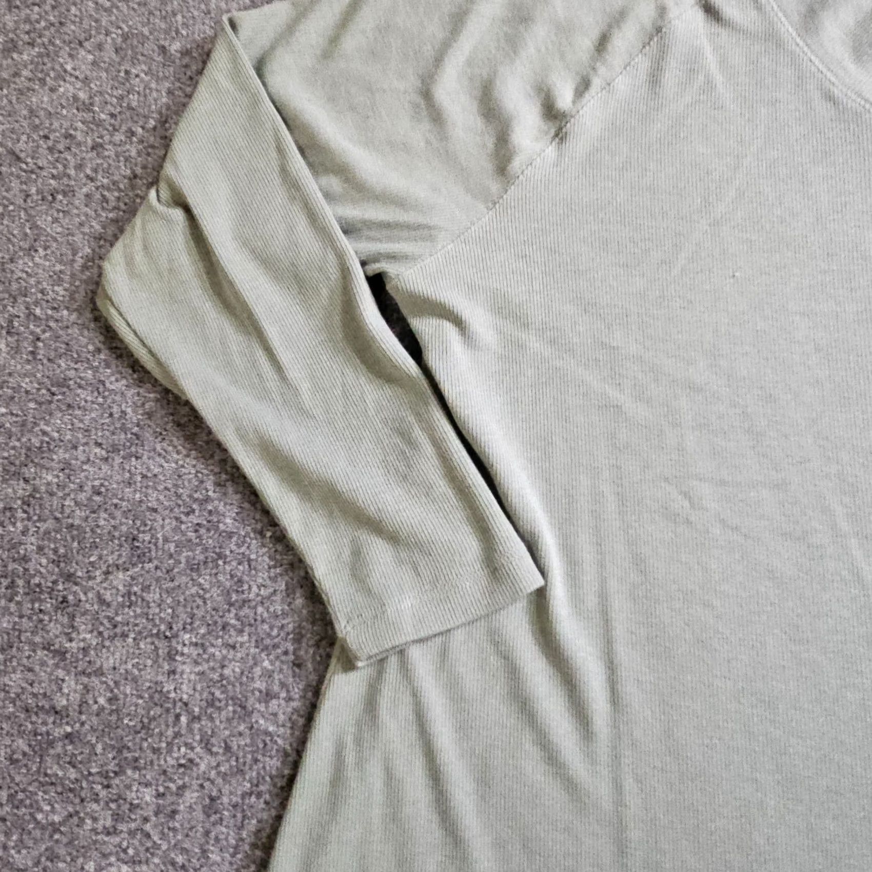 Soft Surroundings Soft Surroundings Shirt Womens 1X Green Ribbed Double V Long Sleeve Stretchy Size XL / US 12-14 / IT 48-50 - 4 Thumbnail