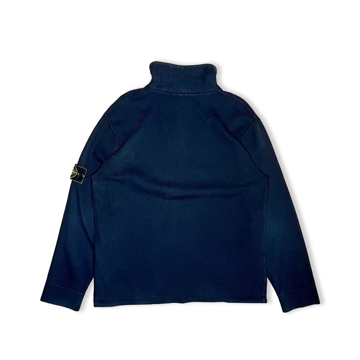 Stone Island 2000’s Stone Island Green Badge Ribbed 1/4 Zip Size US L / EU 52-54 / 3 - 3 Thumbnail