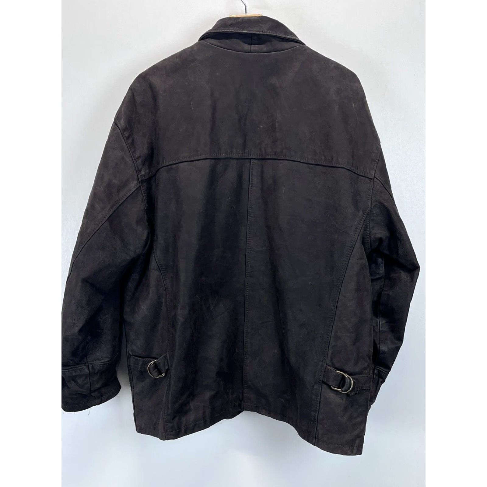 Vera Pelle VINTAGE Vera Pelle Leather Coat Mens XL Brown Italian Leather Fall Winter Casual Business All Seasons Lined Size US XL / EU 56 / 4 - 3 Thumbnail