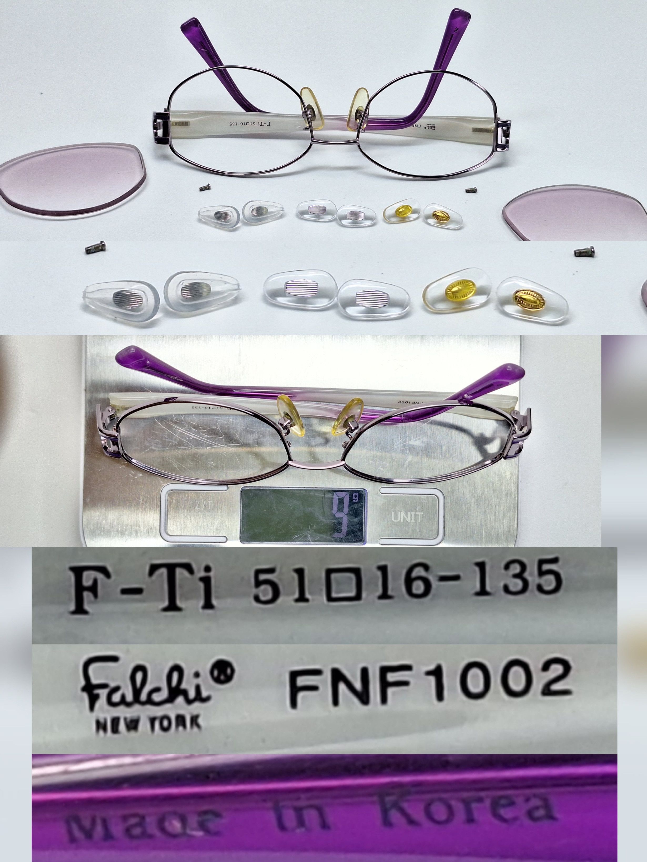 Other Falchi New York FNF1002 Flexible Titanium Eyeglasses Vintage Size ONE SIZE - 6 Thumbnail