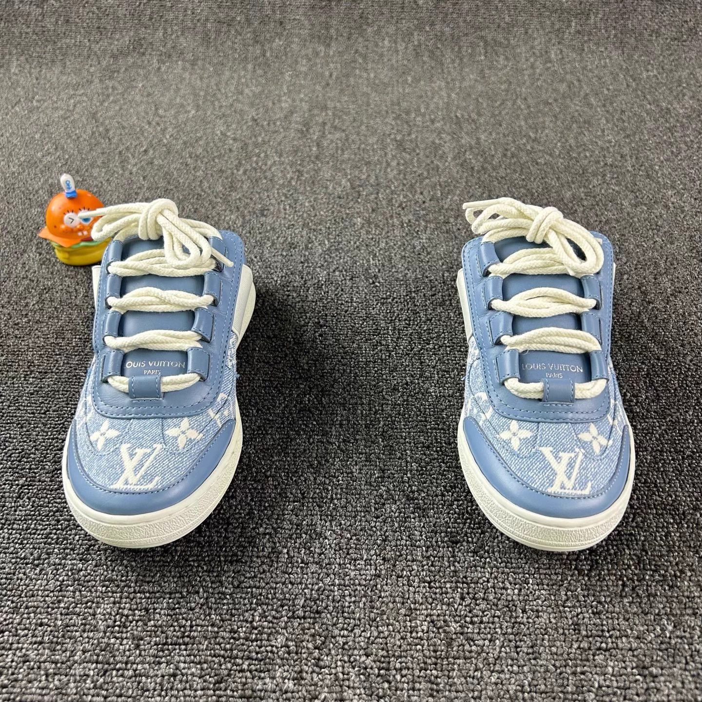 Louis Vuitton LV blue Monogram embroidery slipper 35 Size US 4 / IT 34 - 2 Thumbnail