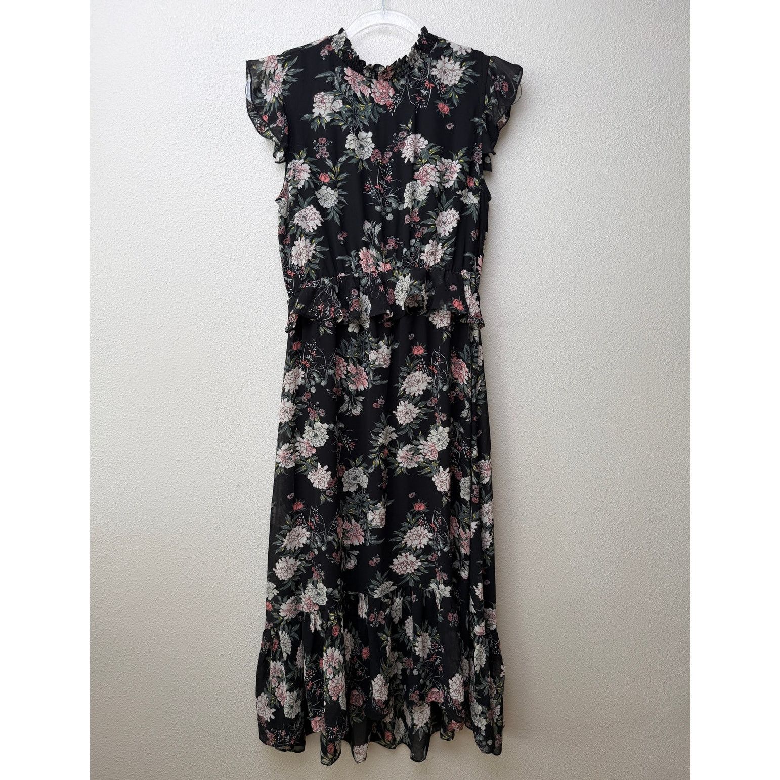 Other Laissez Faire Floral Midi Smocked Neck Ruffle Sleeveless Size S / US 4 / IT 40 - 5 Thumbnail