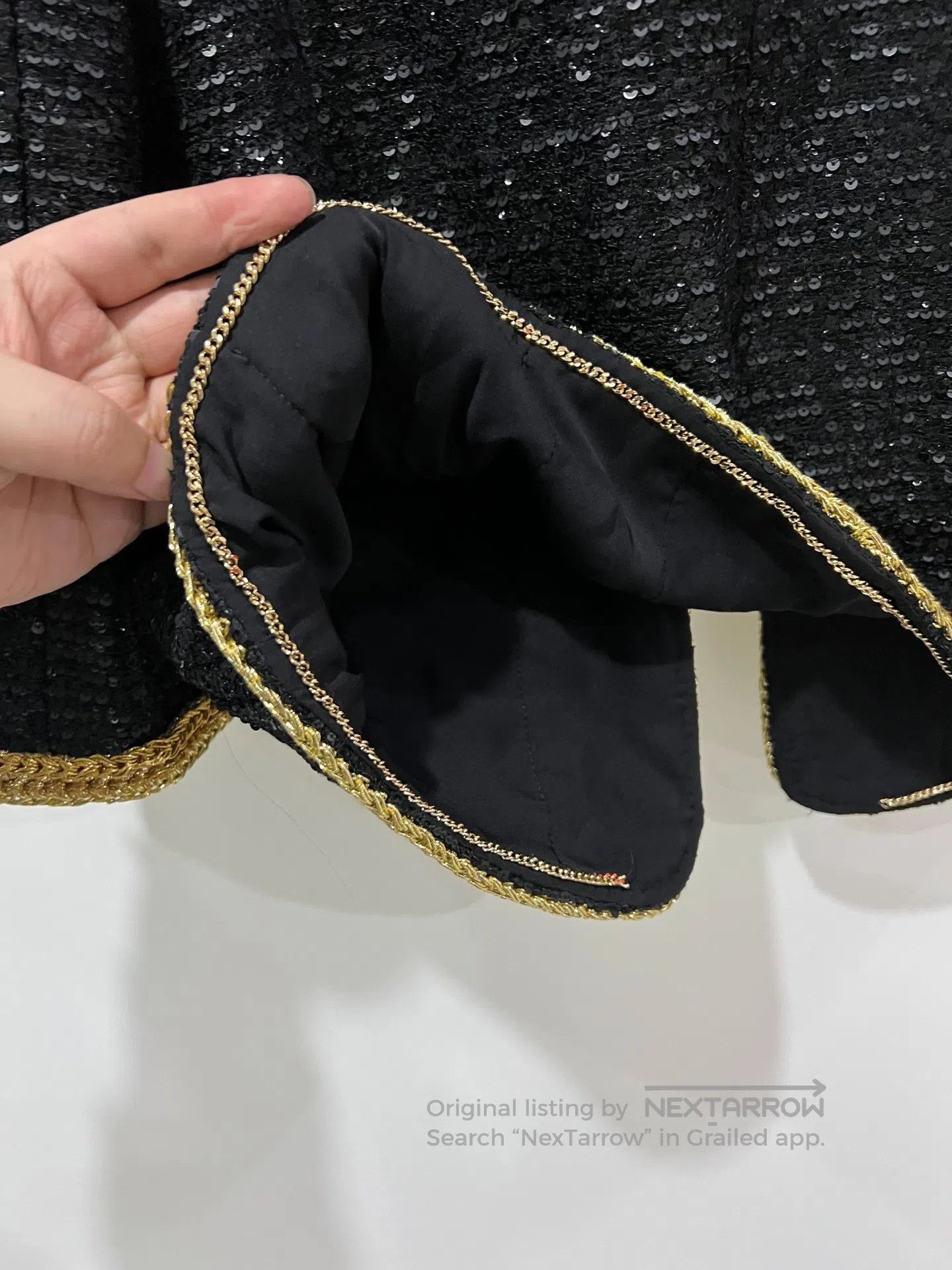 Chanel Chanel Heavy-duty, sequined black gold jacket| Size L / US 10 / IT 46 - 6 Thumbnail