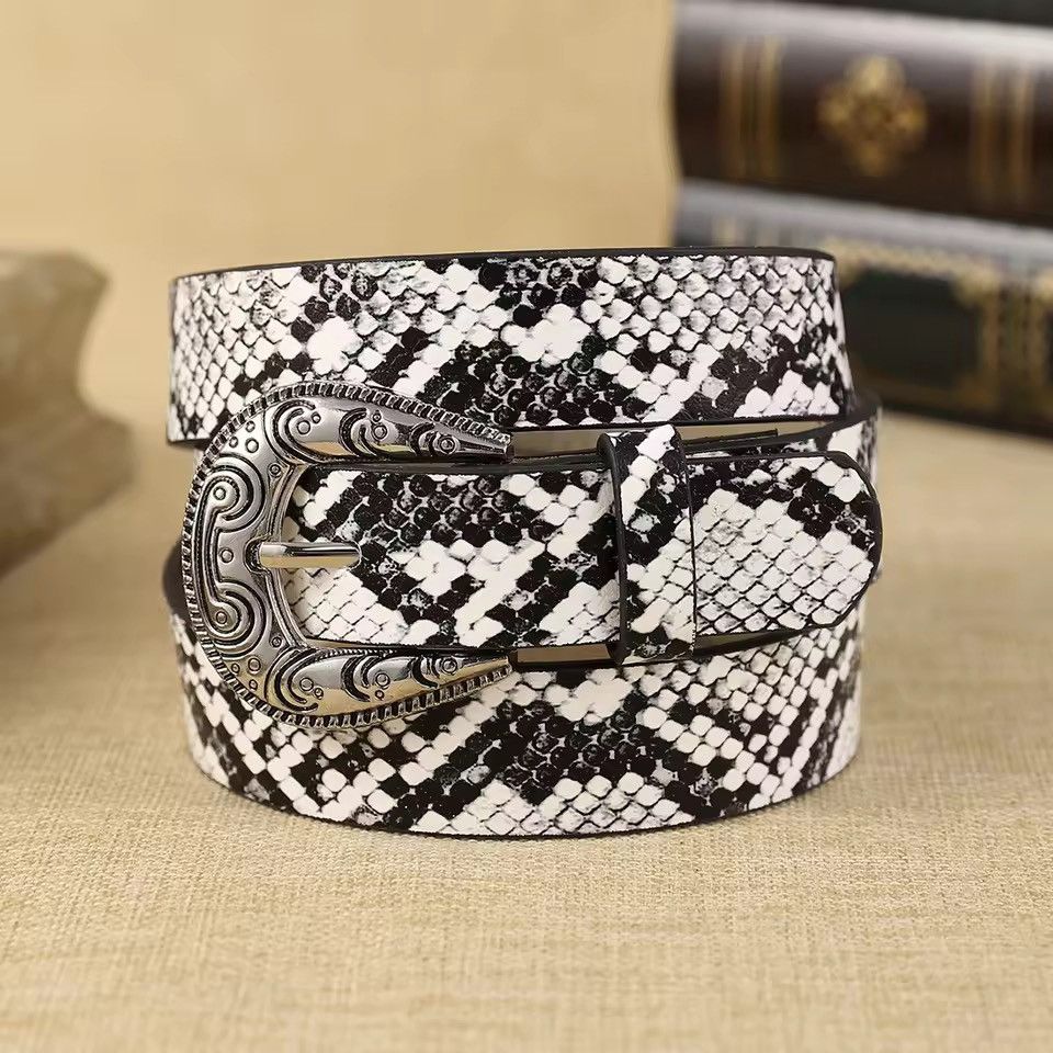 Japanese Brand 100 cm Python PU Belt Bohemian Style Belt Size ONE SIZE - 5 Thumbnail