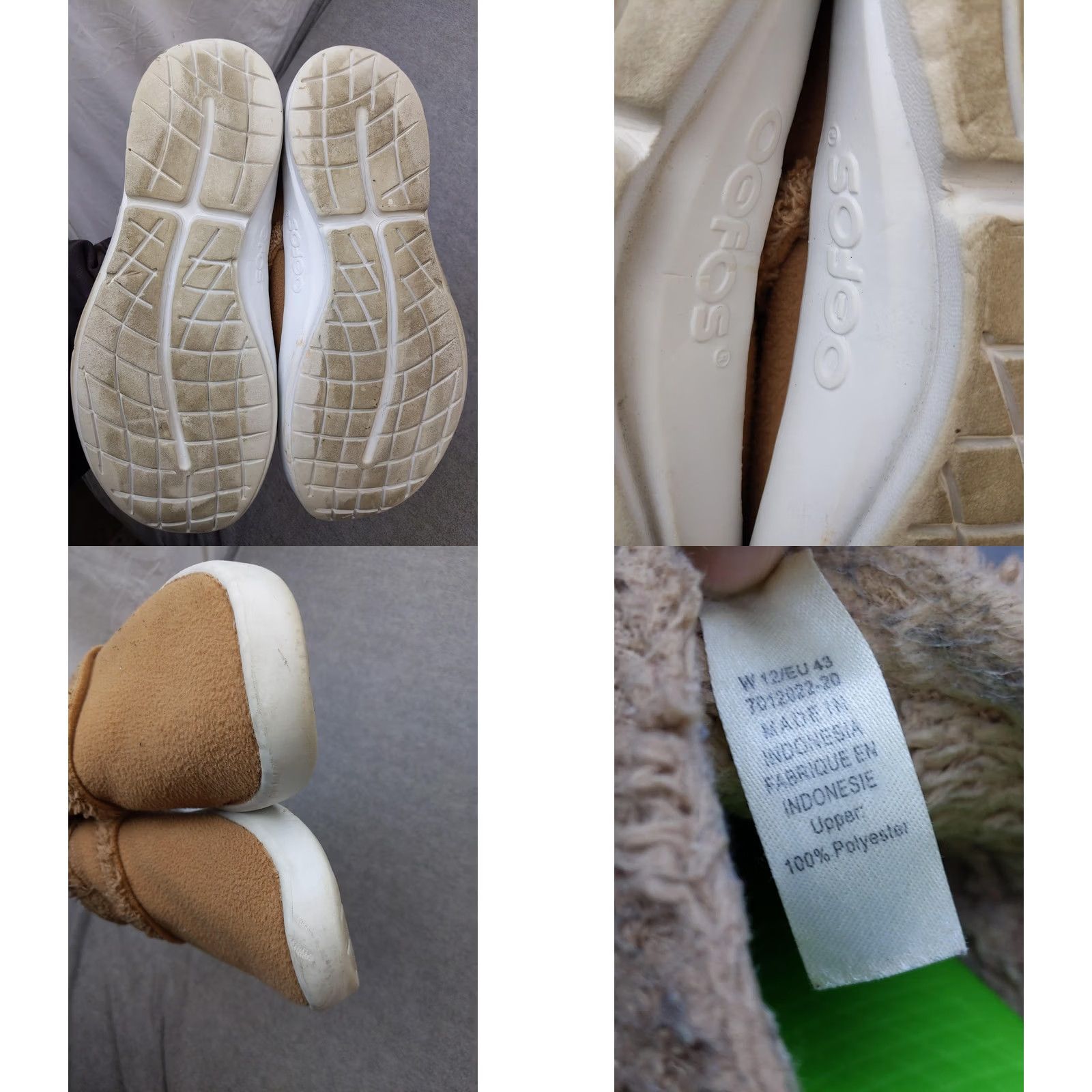 Vintage OOFOS Mens Slipper Mule Brown Fleece Faux Fur Lining Comfort Winter Casual Slipper Men 10/43 M Size US M / EU 48-50 / 2 - 8 Thumbnail
