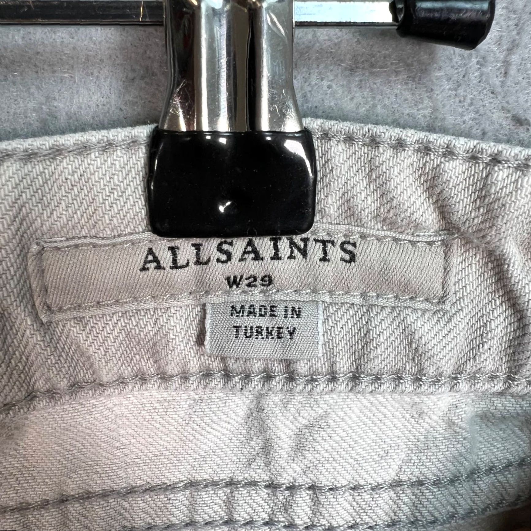 Allsaints VINTAGE AllSaints Womens Denim Shorts Casual Cut-Off Size 29 Light Grey Summer Spring Size 29" - 3 Thumbnail