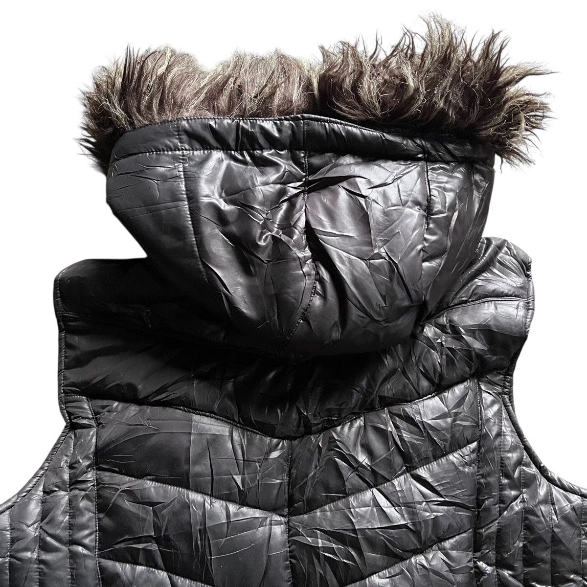20471120 2000s Mossimo Gothic Punk Style Down Jacket Fur Vest Size US L / EU 52-54 / 3 - 9 Thumbnail