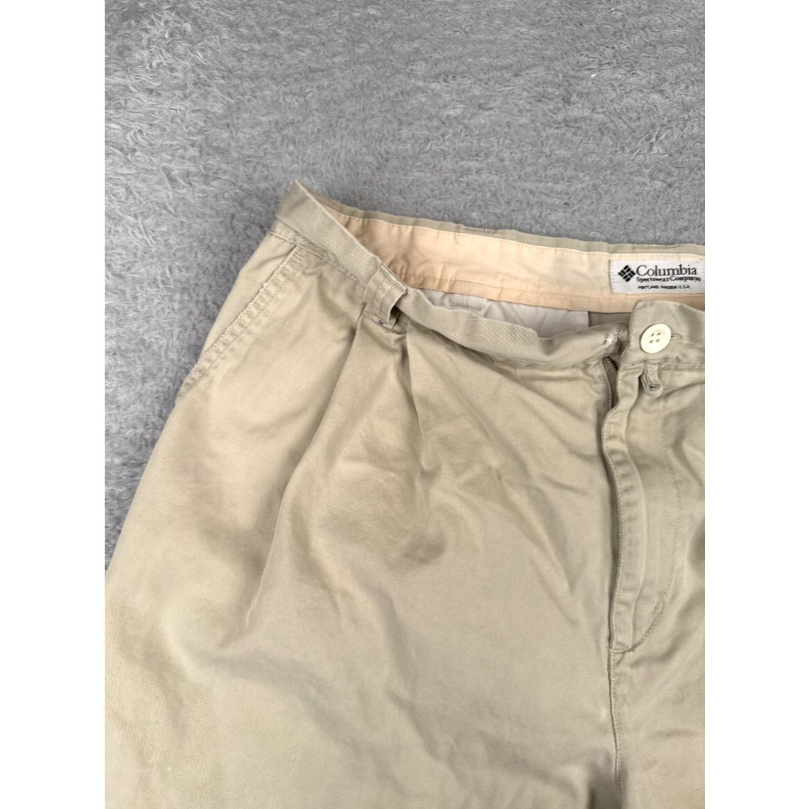 Vintage COLUMBIA Shorts Mens 38 Beige Bermudas Regular Fit 100% Cotton Casual Outdoor Size US 38 / EU 54 - 4 Thumbnail