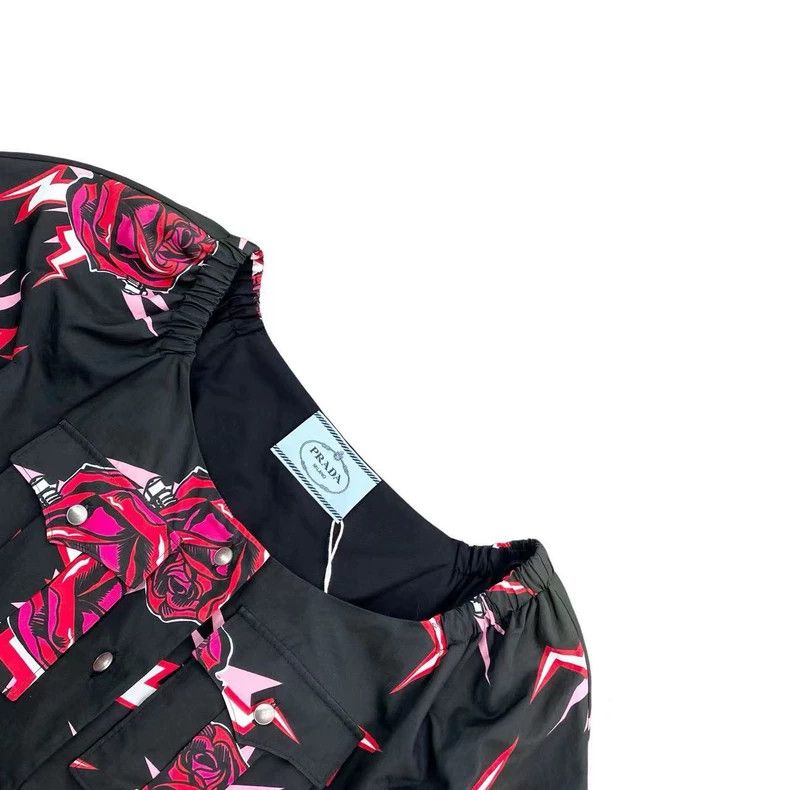 Prada Prada Black floral dress Size XS / US 0-2 / IT 36-38 - 3 Thumbnail