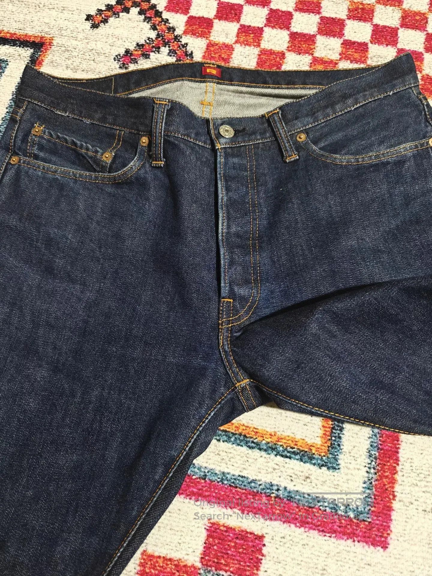 RESOLUTE RESOLUTE 710 Retro Slim Straight Raw Jeans. Size US 36 / EU 52 - 3 Thumbnail