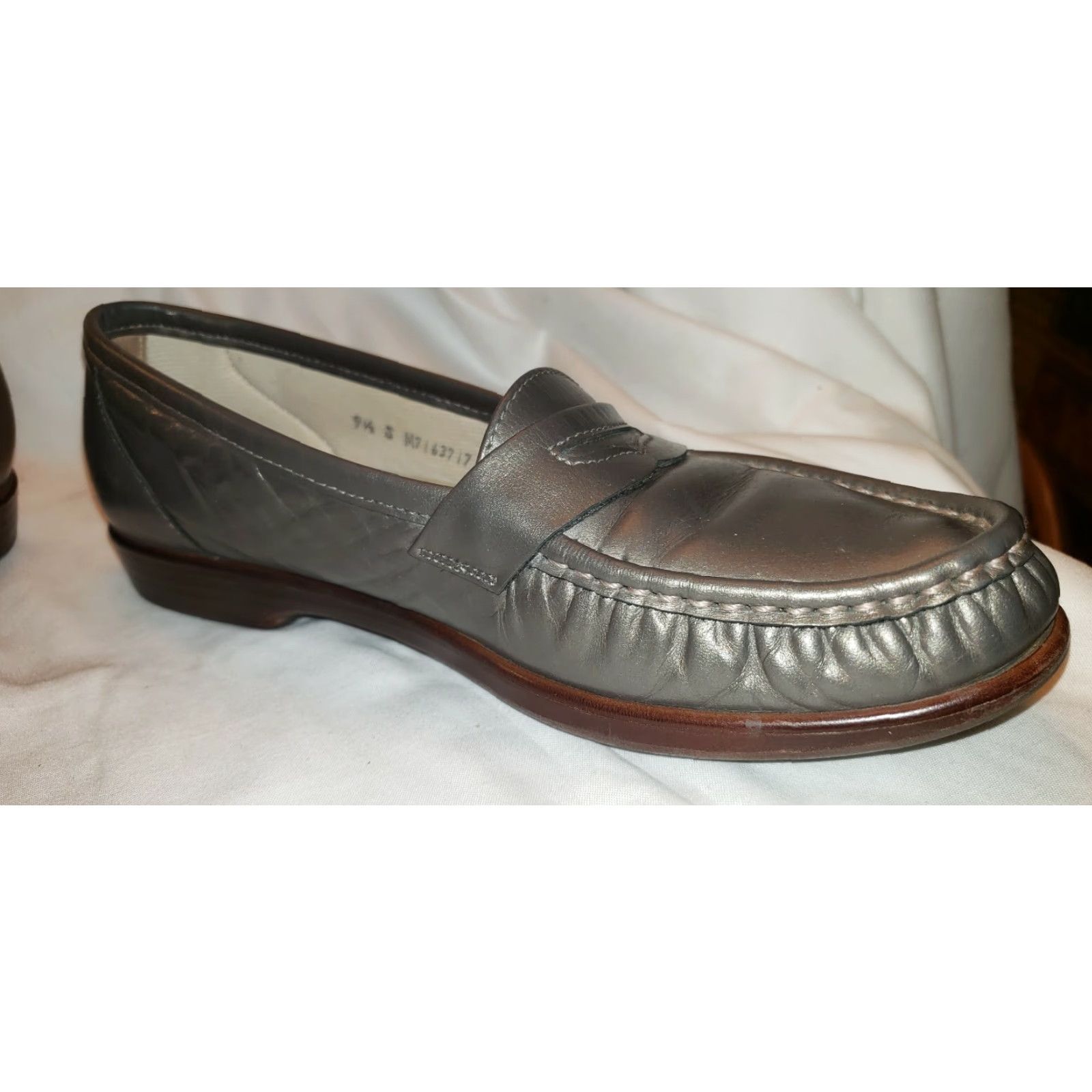 SAS SAS Women's Loafers Size 9.5 Pewter MOC TOE Leather Cushioned Tripad Comfort Casual Loafers Womens Shoes Size US 10 / IT 40 - 6 Thumbnail