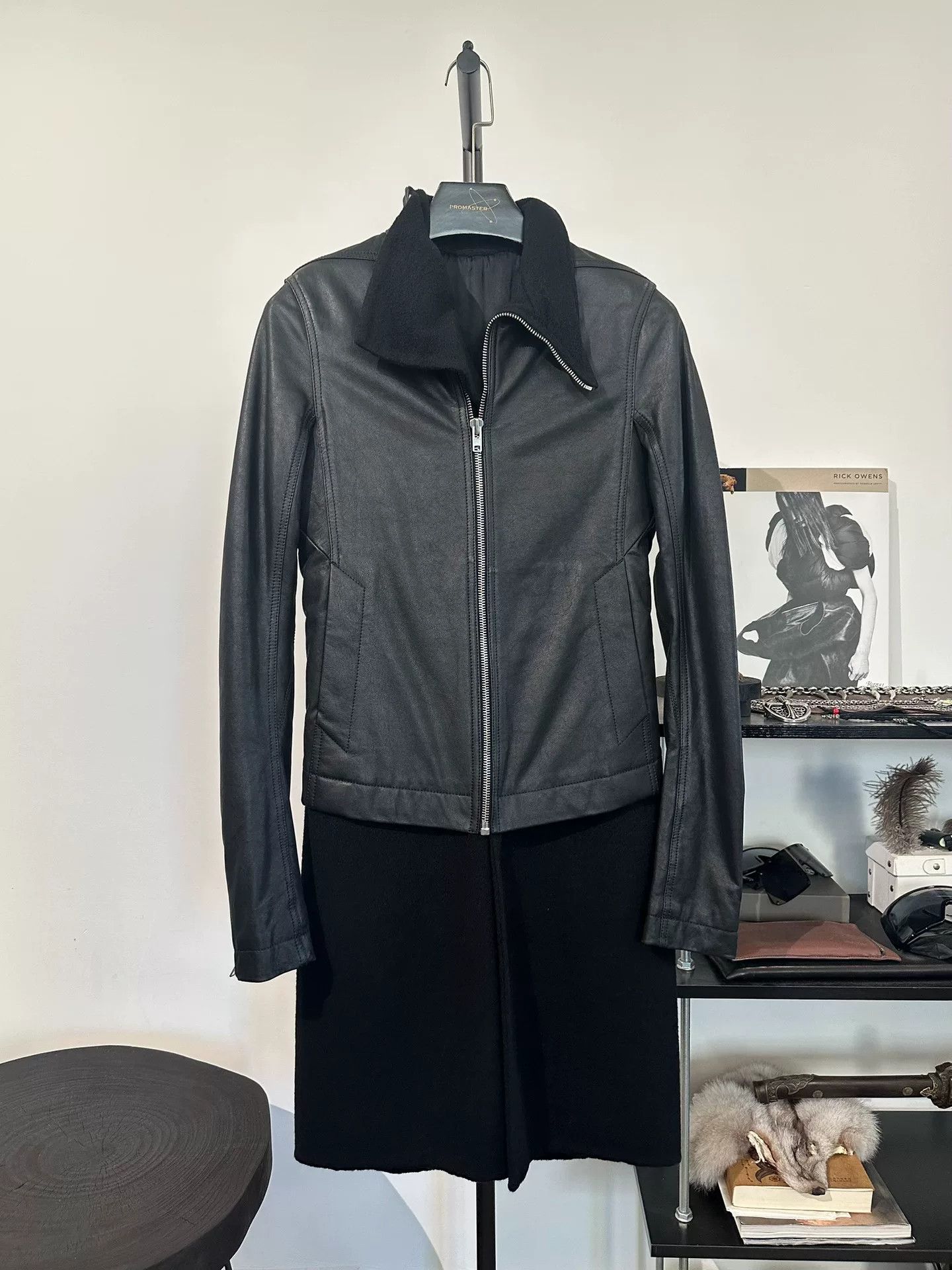 Rick Owens Rick Owens Leather Wool Mid-Length Coat Size US S / EU 44-46 / 1 - 1 Thumbnail