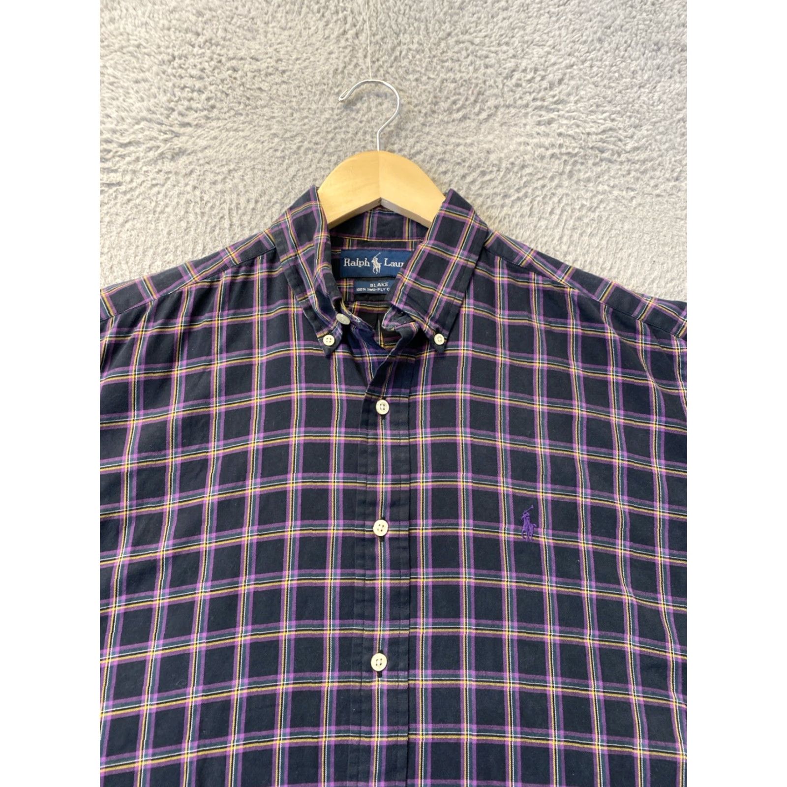Polo Ralph Lauren VINTAGE Polo Ralph Lauren Classic Button-Up Shirt, Mens M, Black Plaid, Long Sleeve, Casual, Signature Pony Logo Size US M / EU 48-50 / 2 - 2 Thumbnail