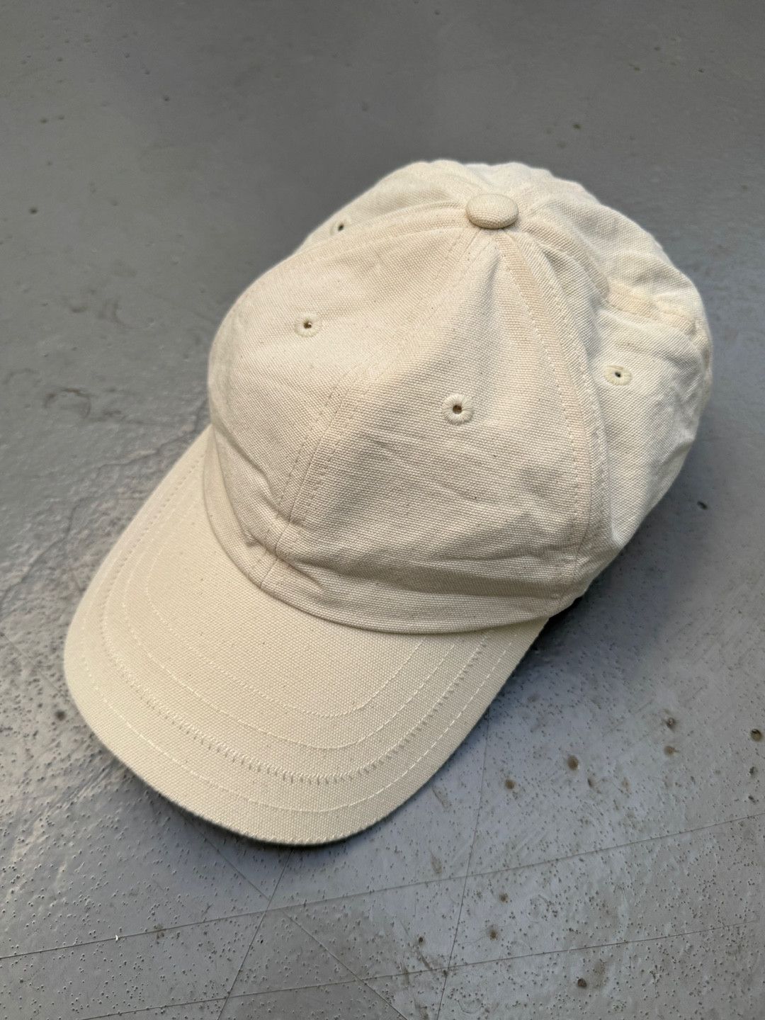 Jacquemus Logo Cap Cream Cotton Hat Adjustable