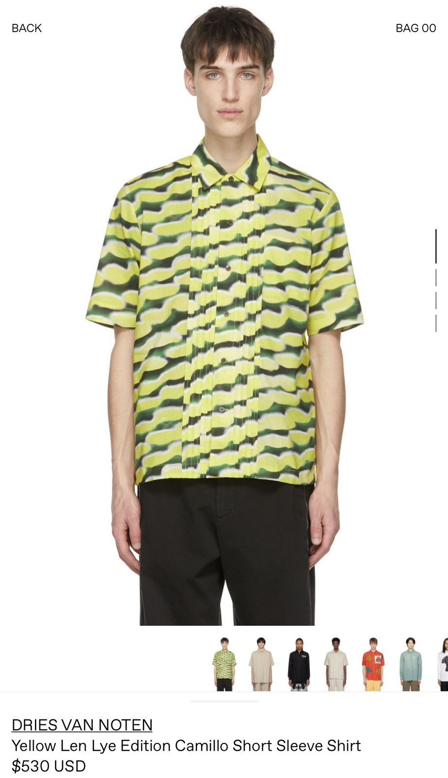 Dries Van Noten Dries Yellow Len Lye Edition Camillo Short Sleeve Shirt Size US M / EU 48-50 / 2 - 8 Thumbnail
