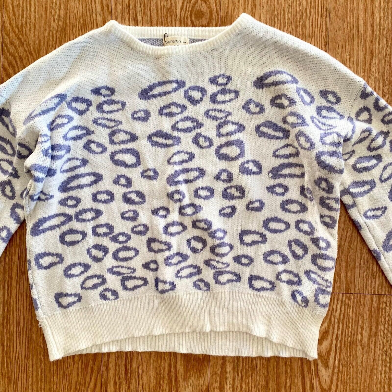 Other And The Why Cropped Purple Leopard Sweater Womens Small Size S / US 4 / IT 40 - 4 Thumbnail