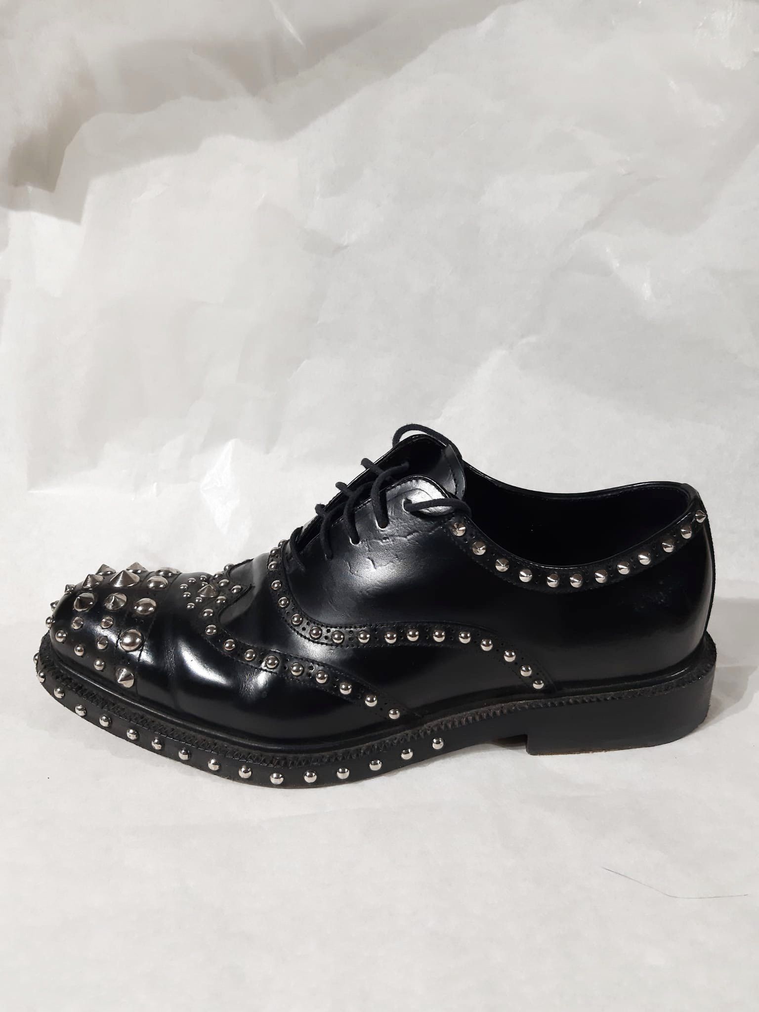 Prada FW 2009 Runway Studded Leather Derby Shoes Size US 7.5 / EU 40-41 - 5 Thumbnail