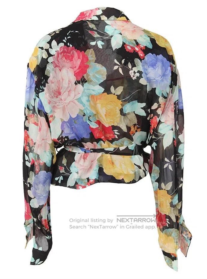 The Attico Attico Floral Silk Shirt for Women. Size S / US 4 / IT 40 - 2 Thumbnail