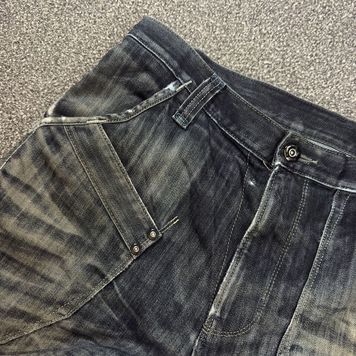 Edwin 🇯🇵 Vintage 90s Japanese Distressed Edwin Curve Black Denim Size US 31 - 12 Thumbnail