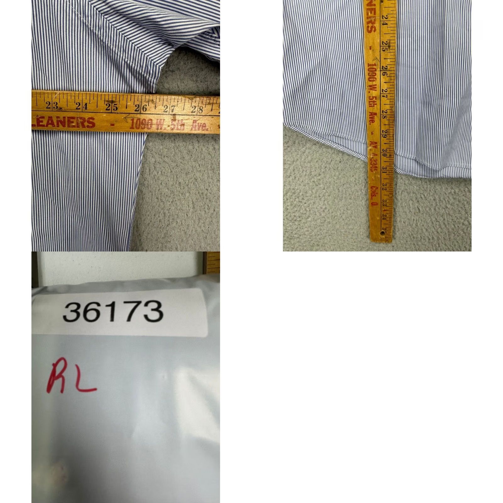 Ralph Lauren Ralph Lauren Shirt Mens 2XL Blue Striped Button Down Pony Custom Fit Dress Shirt Size 48R - 8 Thumbnail