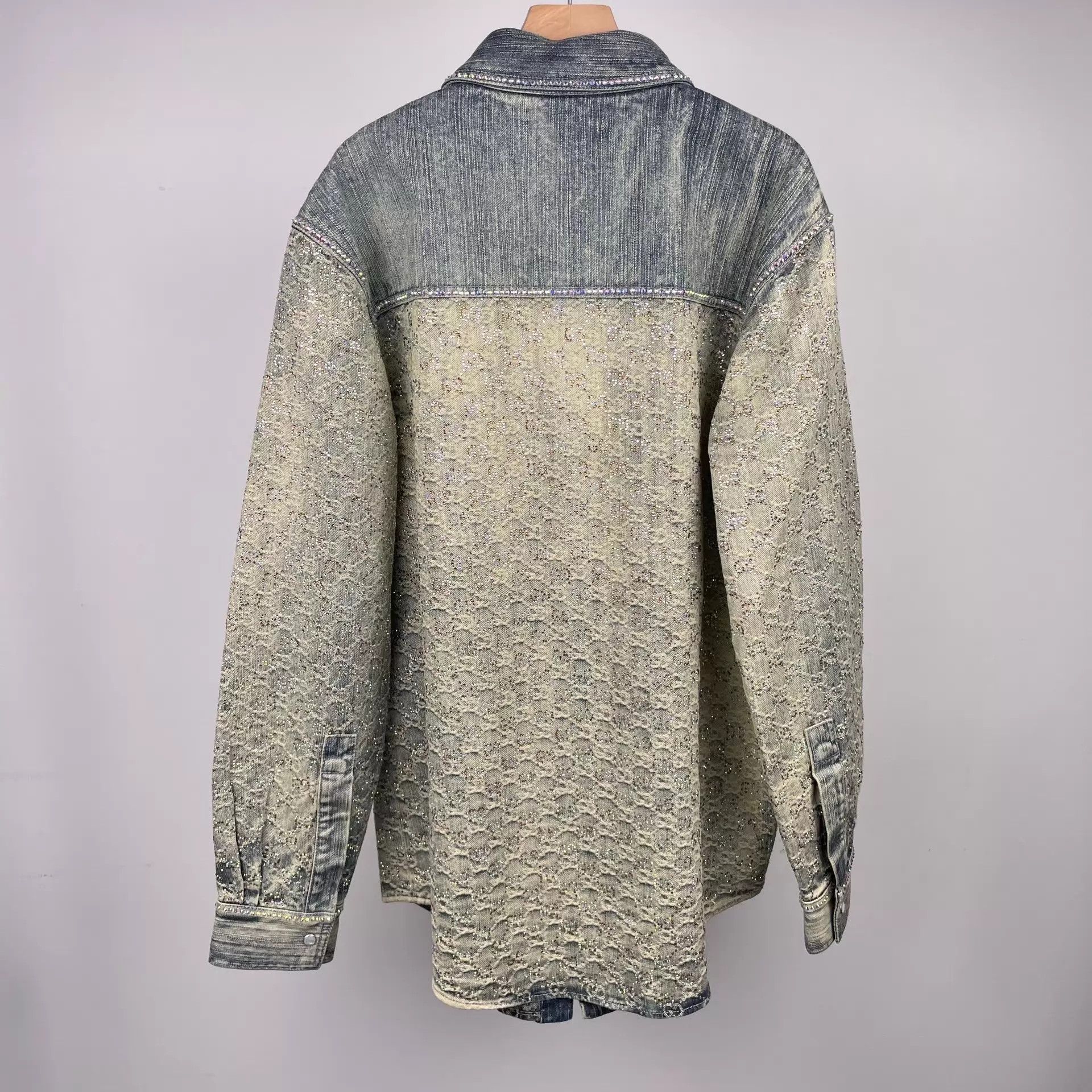 Gucci Gucci Distressed Blue Denim Jacket Paved Crystals 48 NWT Size US M / EU 48-50 / 2 - 2 Thumbnail