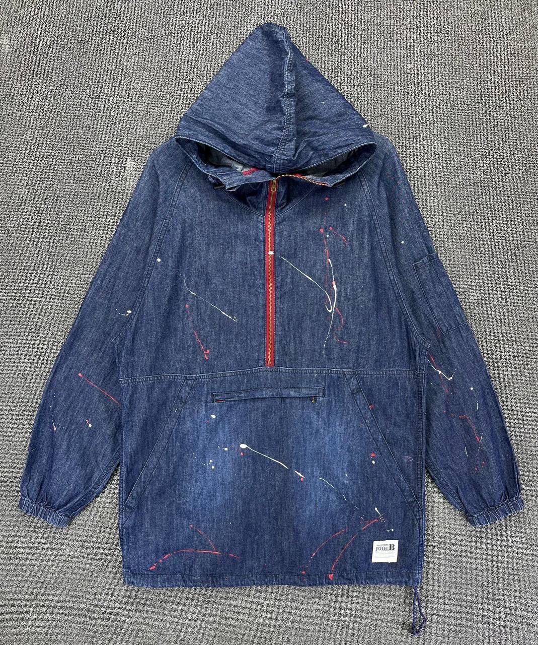 Vintage Vintage Blue B Hoodie Japanese Denim Anorak Size US L / EU 52-54 / 3 - 1 Thumbnail