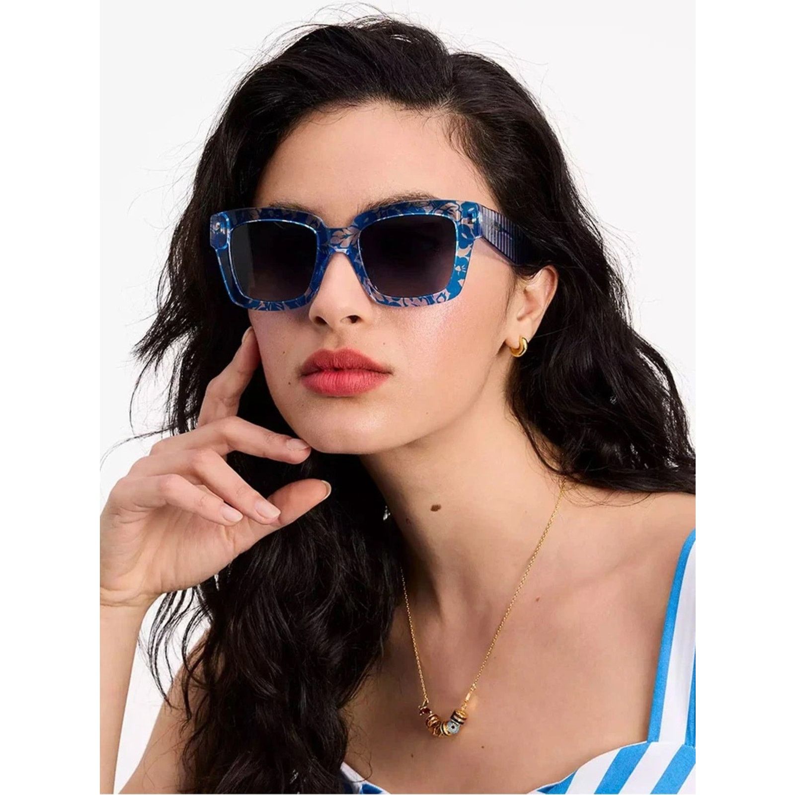 Kate Spade New Kate Spade BRYNNE/G/S-GF5/9O Transparent Blue Square Size ONE SIZE - 2 Thumbnail