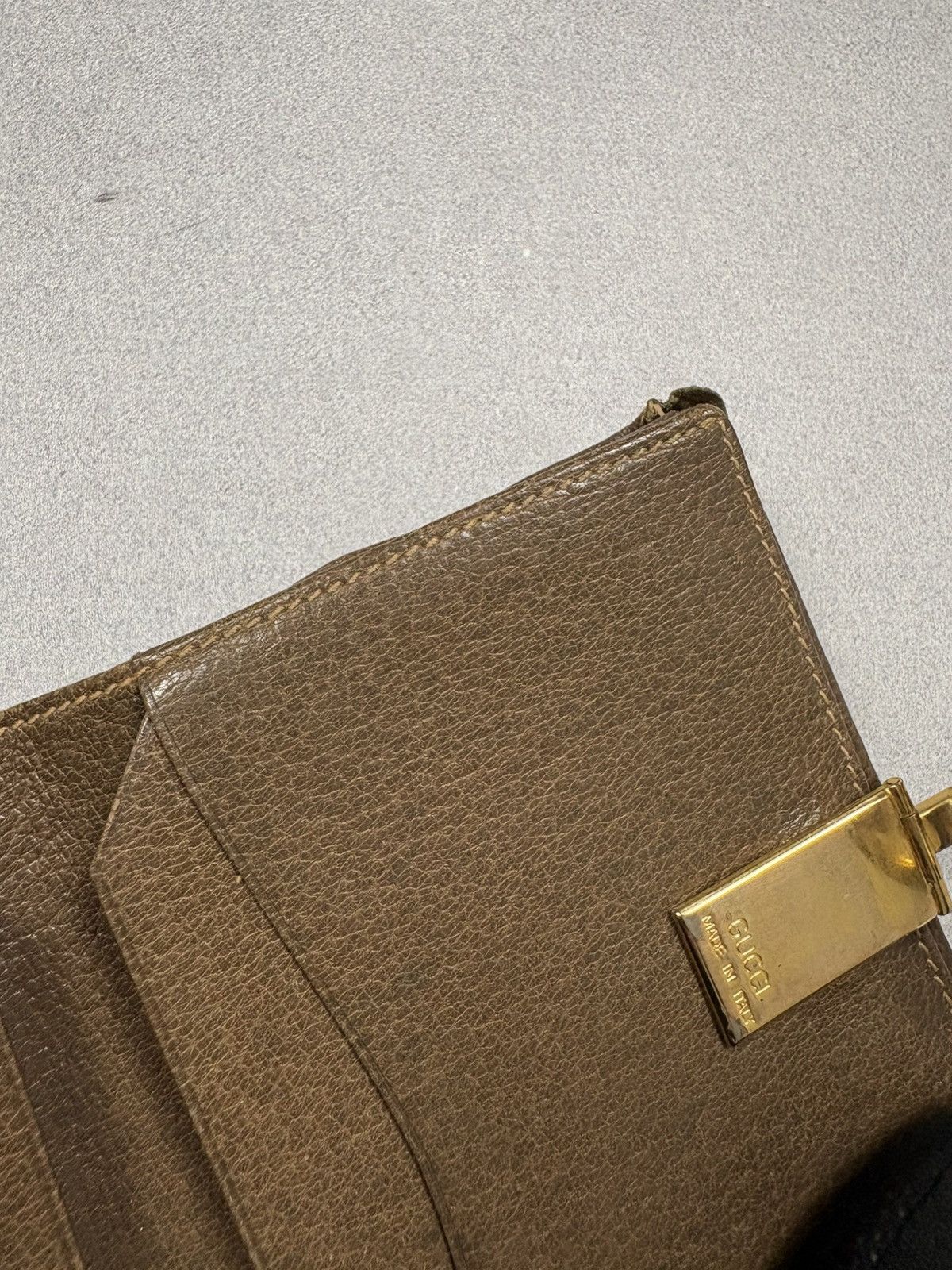 Gucci Vintage 90s Gucci GG Monogram Canvas Wallet Metal Logo Size ONE SIZE - 9 Thumbnail
