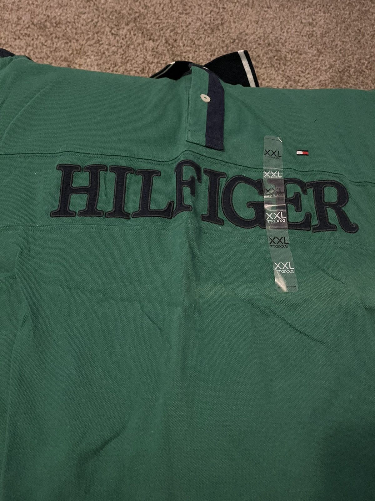 image of Tommy Hilfiger Polo in Green, Men's (Size 2XL)