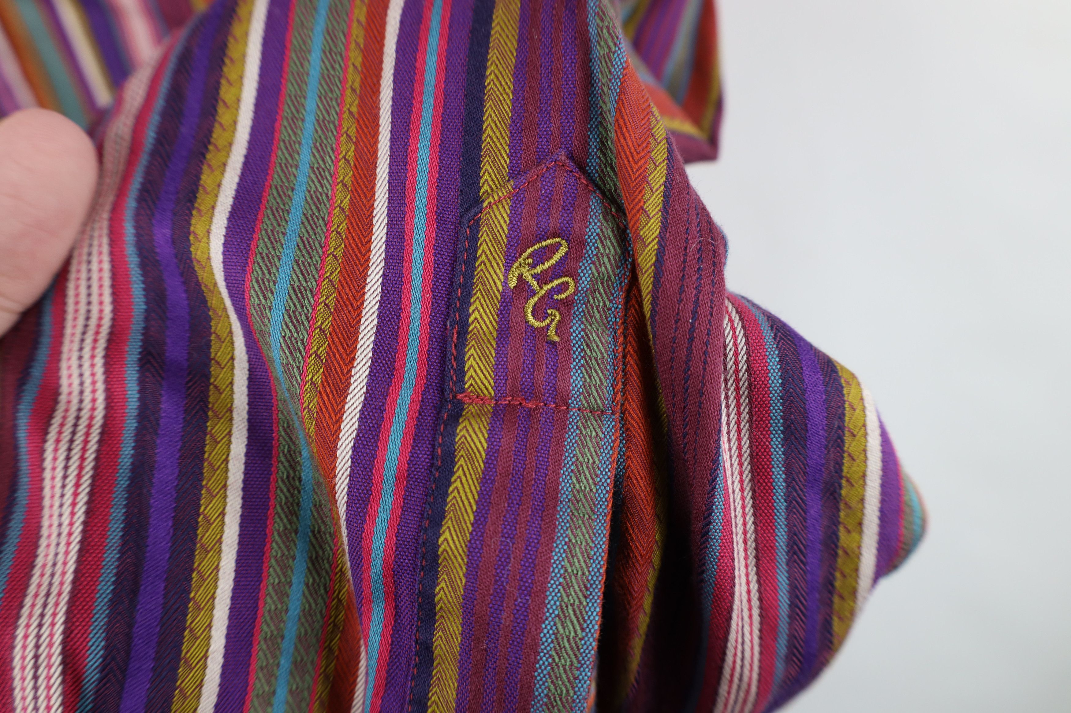 Robert Graham Robert Graham Cuff Rainbow Striped Collared Button Shirt Size US L / EU 52-54 / 3 - 5 Thumbnail