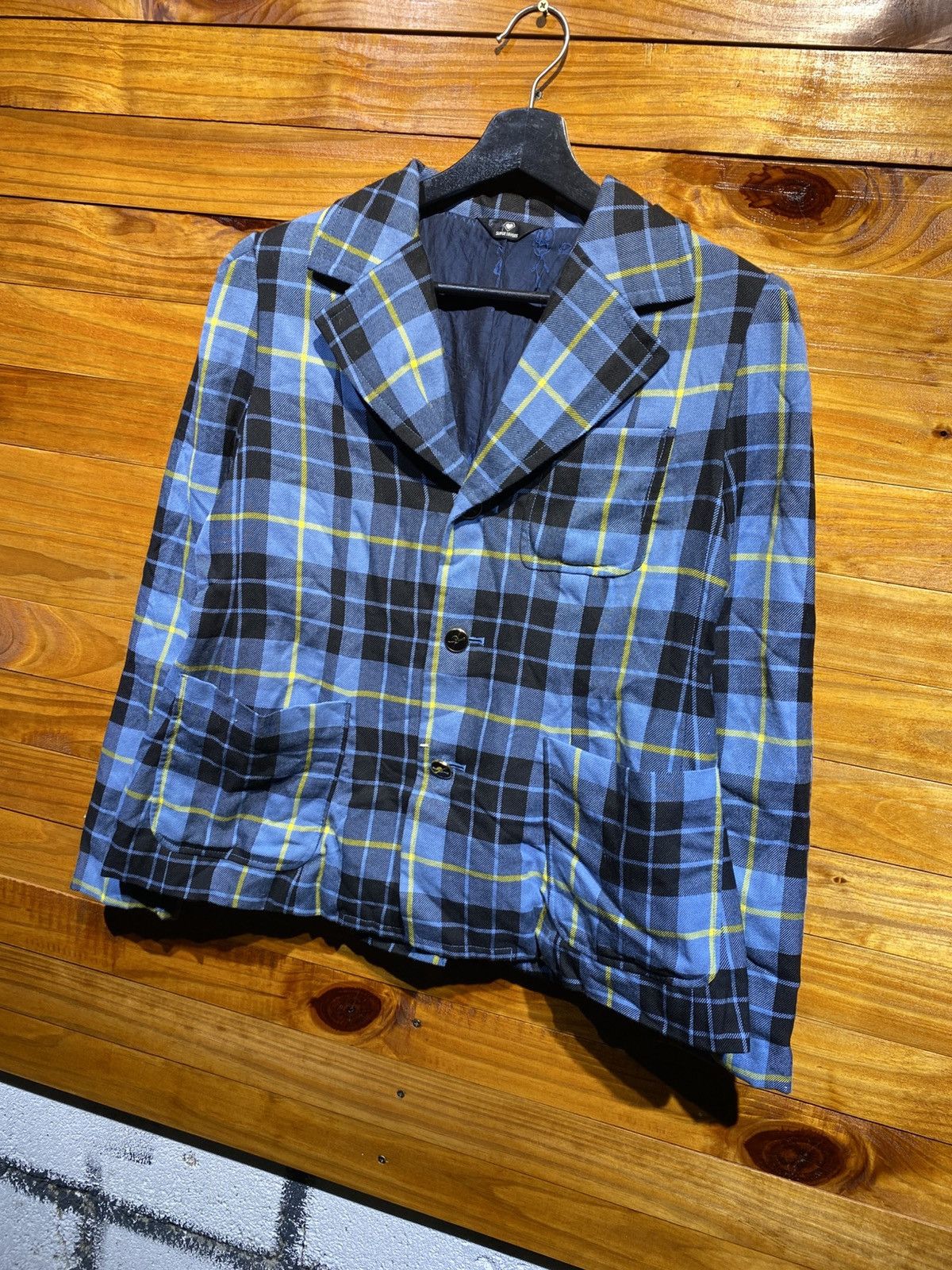 Super Lovers Vintage Super Lovers Blue Checkered Blazer Jacket Harajuku Size M / US 6-8 / IT 42-44 - 4 Thumbnail