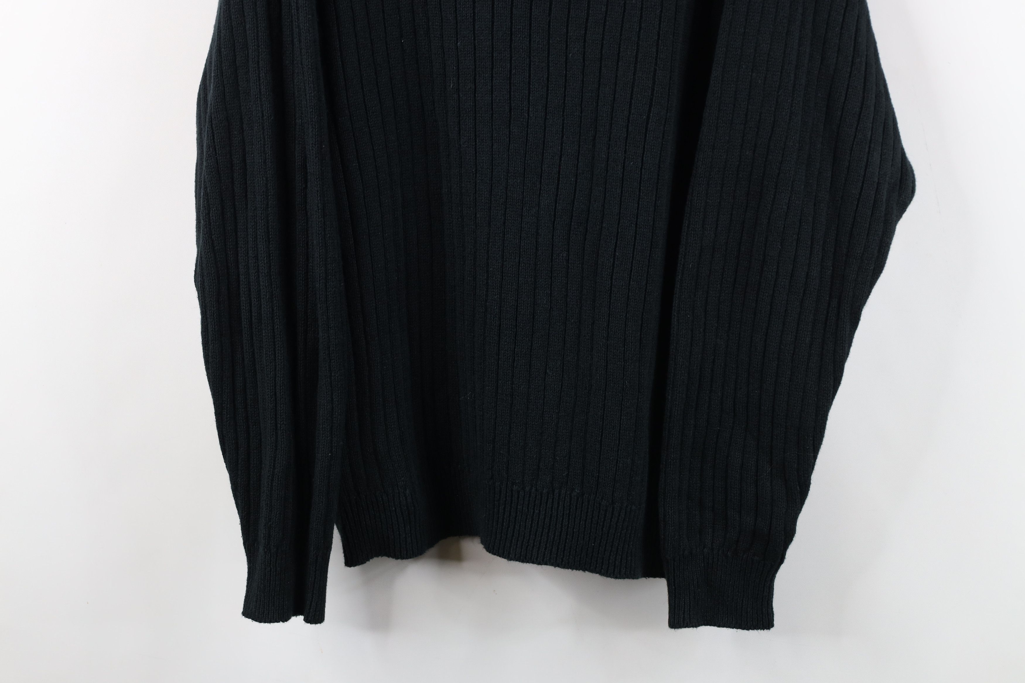 Vintage Vintage 90s Streetwear Ribbed Knit V-Neck Sweater Black Size XXL / US 16-18 / IT 52-54 - 3 Thumbnail