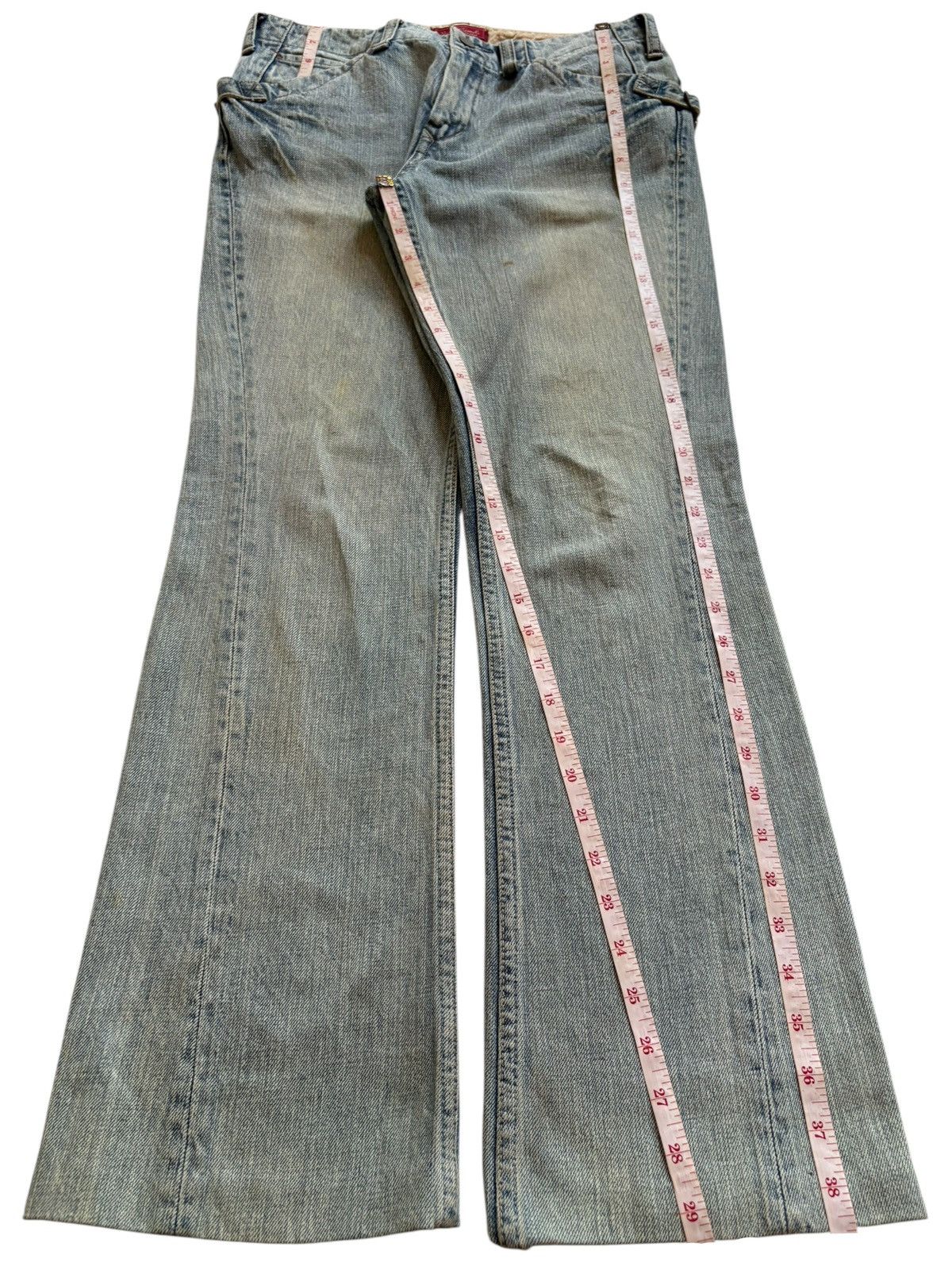 Japanese Brand Vintage Japanese Brand Mud Wash Spiral Leg Buckle Flare Jean Size US 30 / EU 46 - 13 Thumbnail
