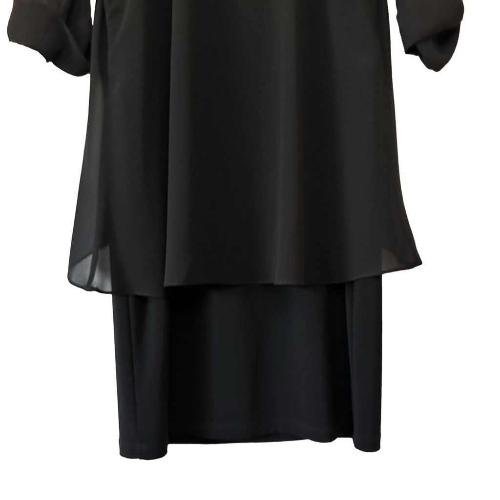 Joseph Ribkoff Joseph Ribkoff Black Chiffon Tiered Overlay Sheath Dress 8 Size M / US 6-8 / IT 42-44 - 10 Thumbnail