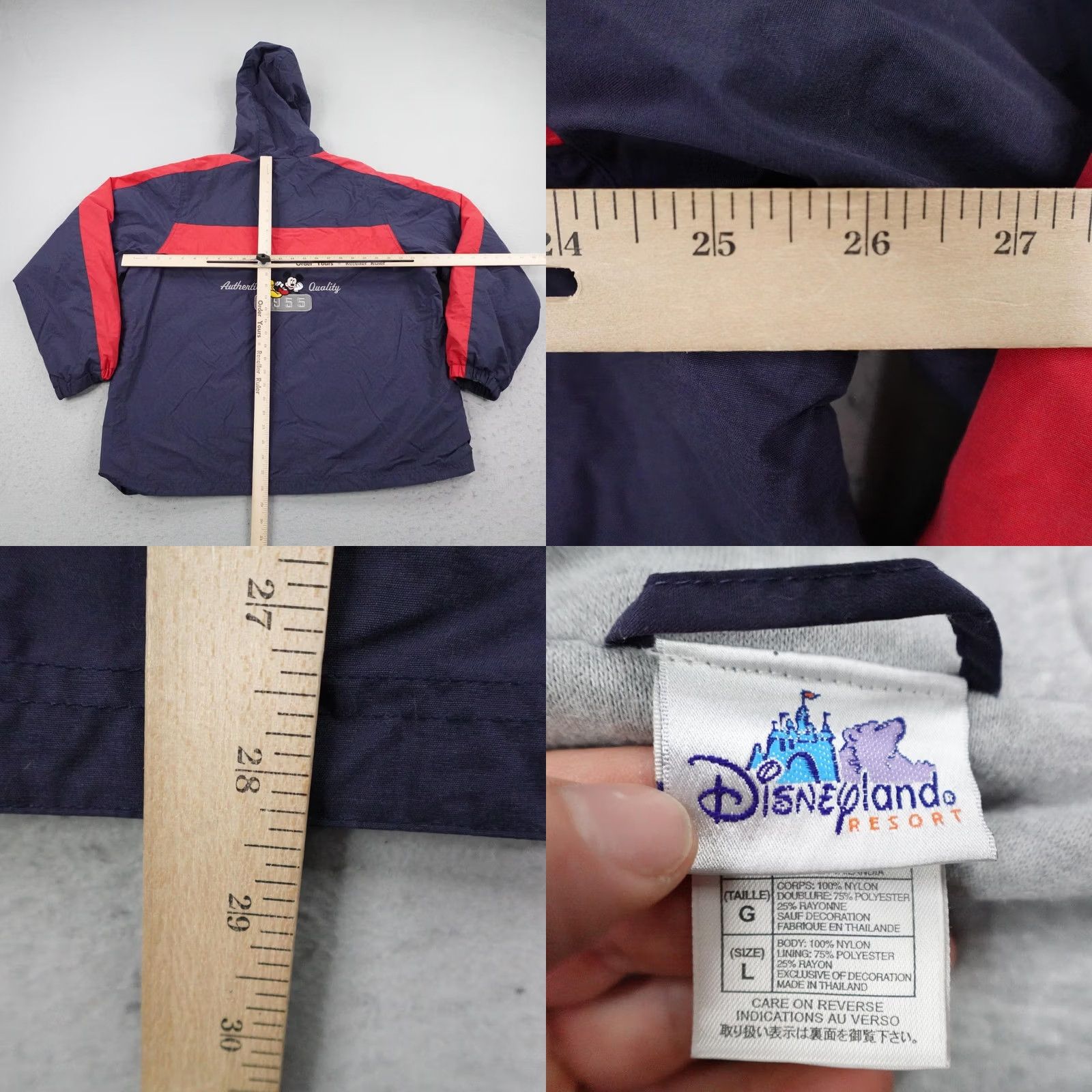 Disney Disney Jacket Mens Large Blue Red Windbreaker Lined Mickey Mouse Coat Hoodie Zip Size US L / EU 52-54 / 3 - 8 Thumbnail