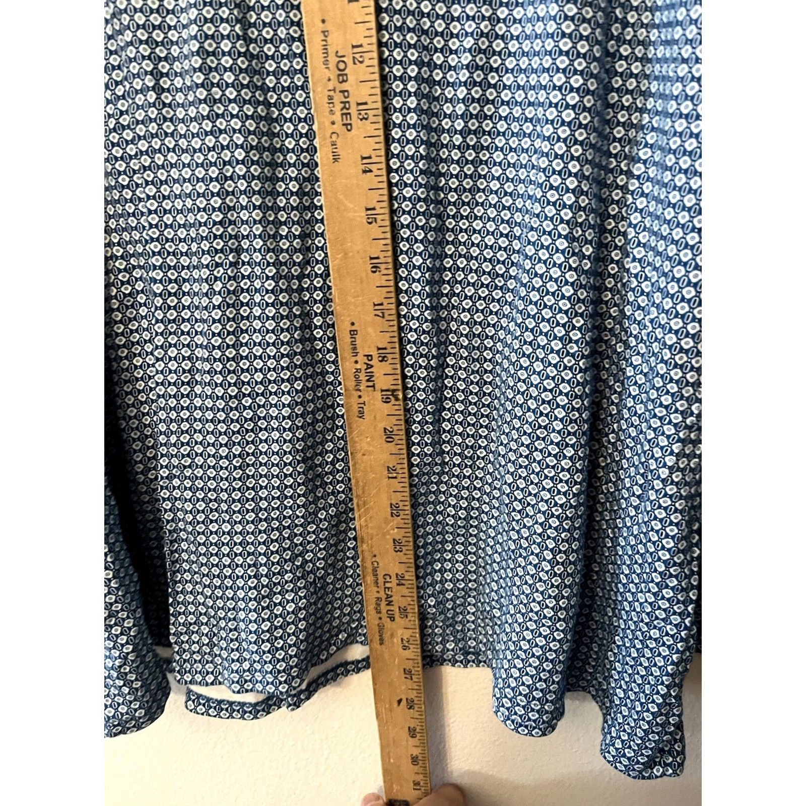 Croft & Barrow Croft & Barrow Knit Top 3X Blue Geo Print Mock Neck Long Sleeve Pullover Women Plus Size Fashion Shirt Size XXL / US 16-18 / IT 52-54 - 4 Thumbnail