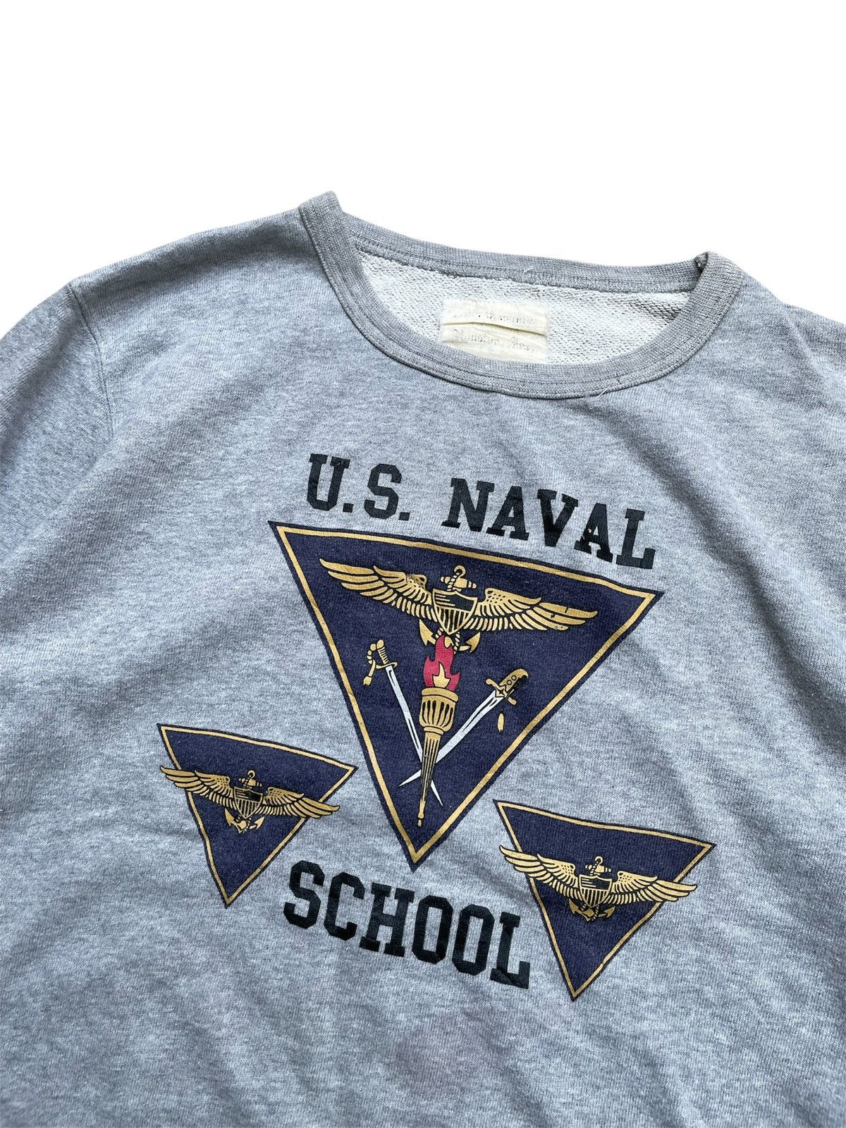 Vintage Vintage US NAVAL SCHOOL Sweatshirt Houston inc Size US M / EU 48-50 / 2 - 1 Thumbnail